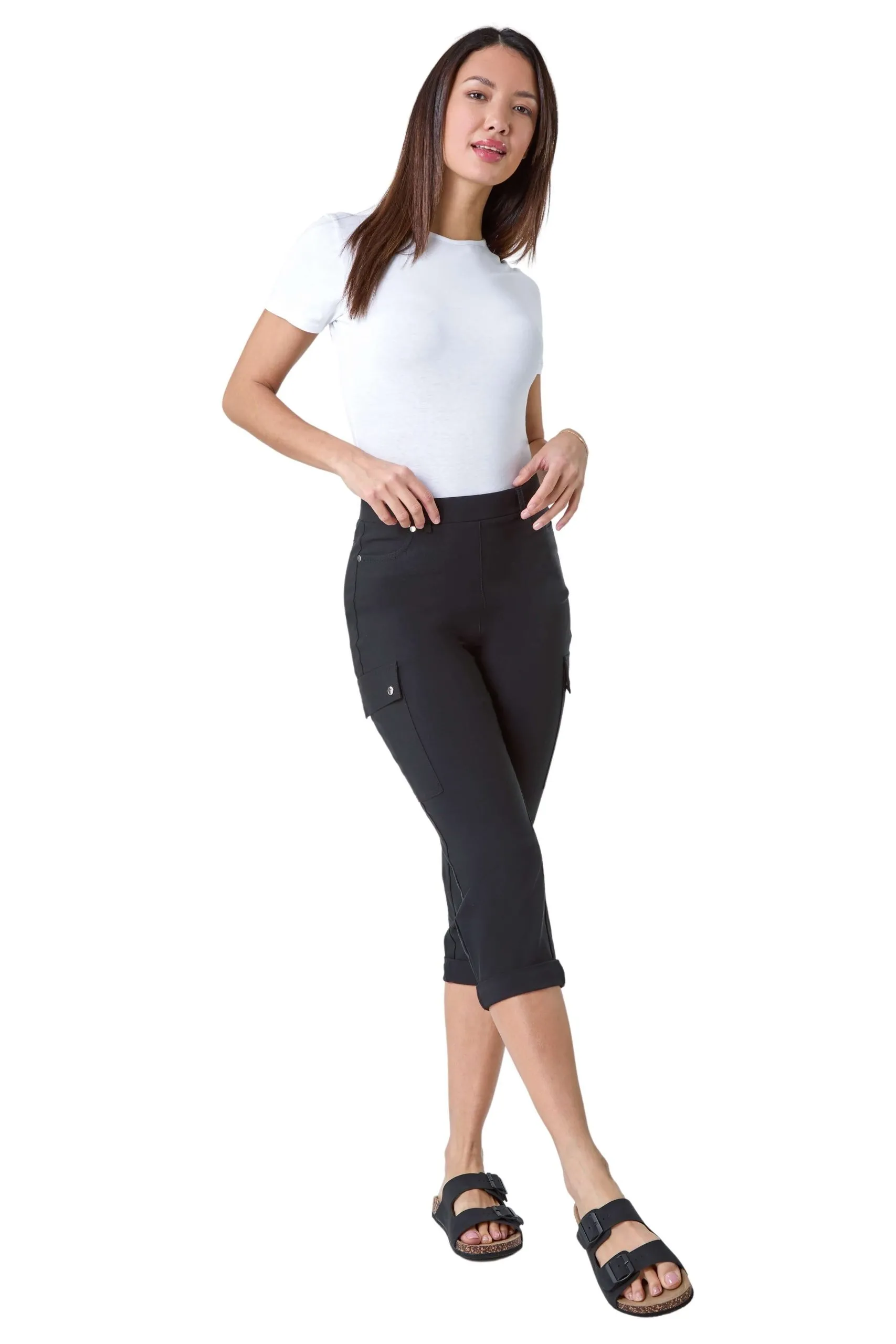 Turn Up Stretch Cargo Trousers