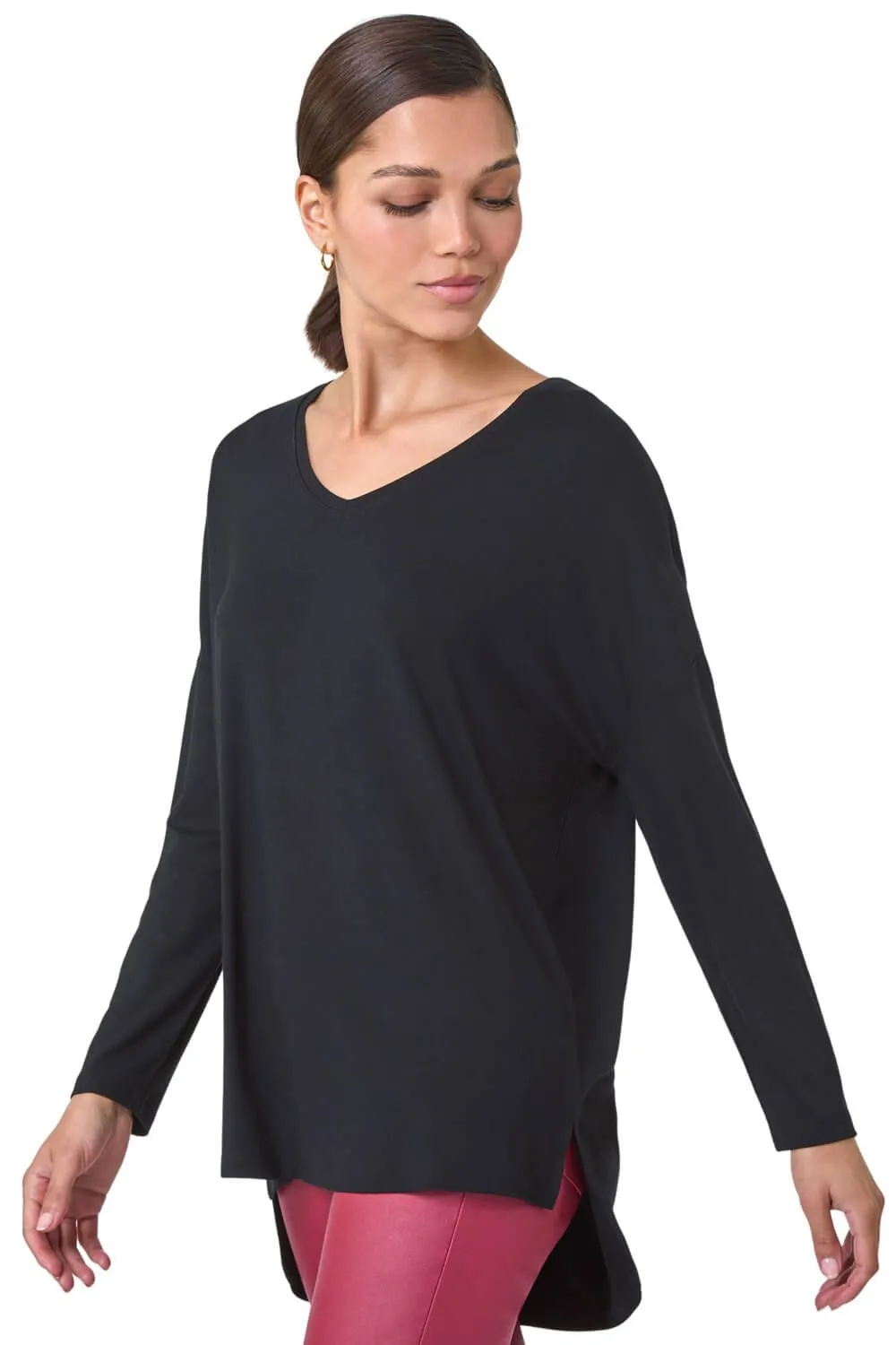 V-Neck Tunic Stretch Top