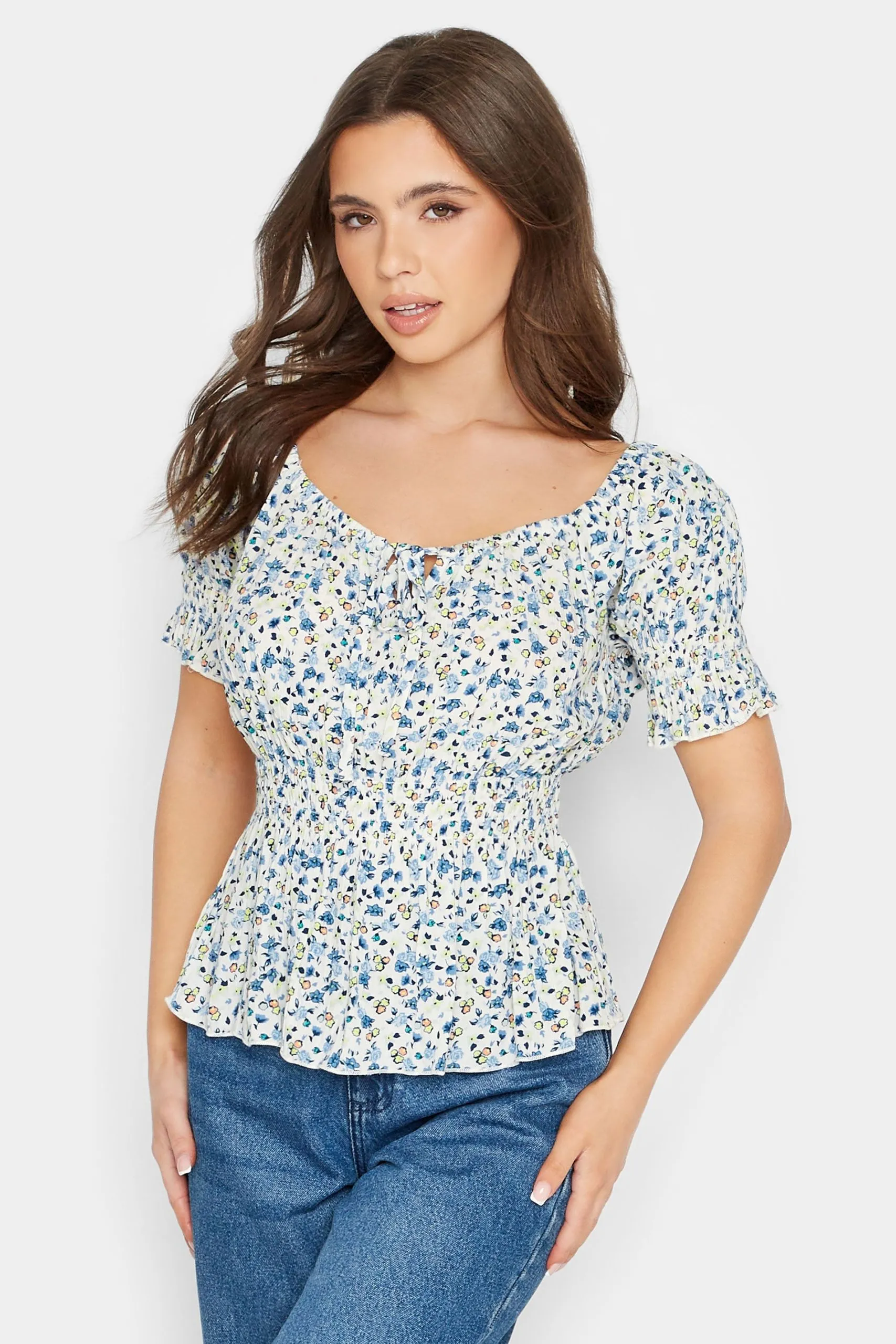Petite Floral Bardot Top