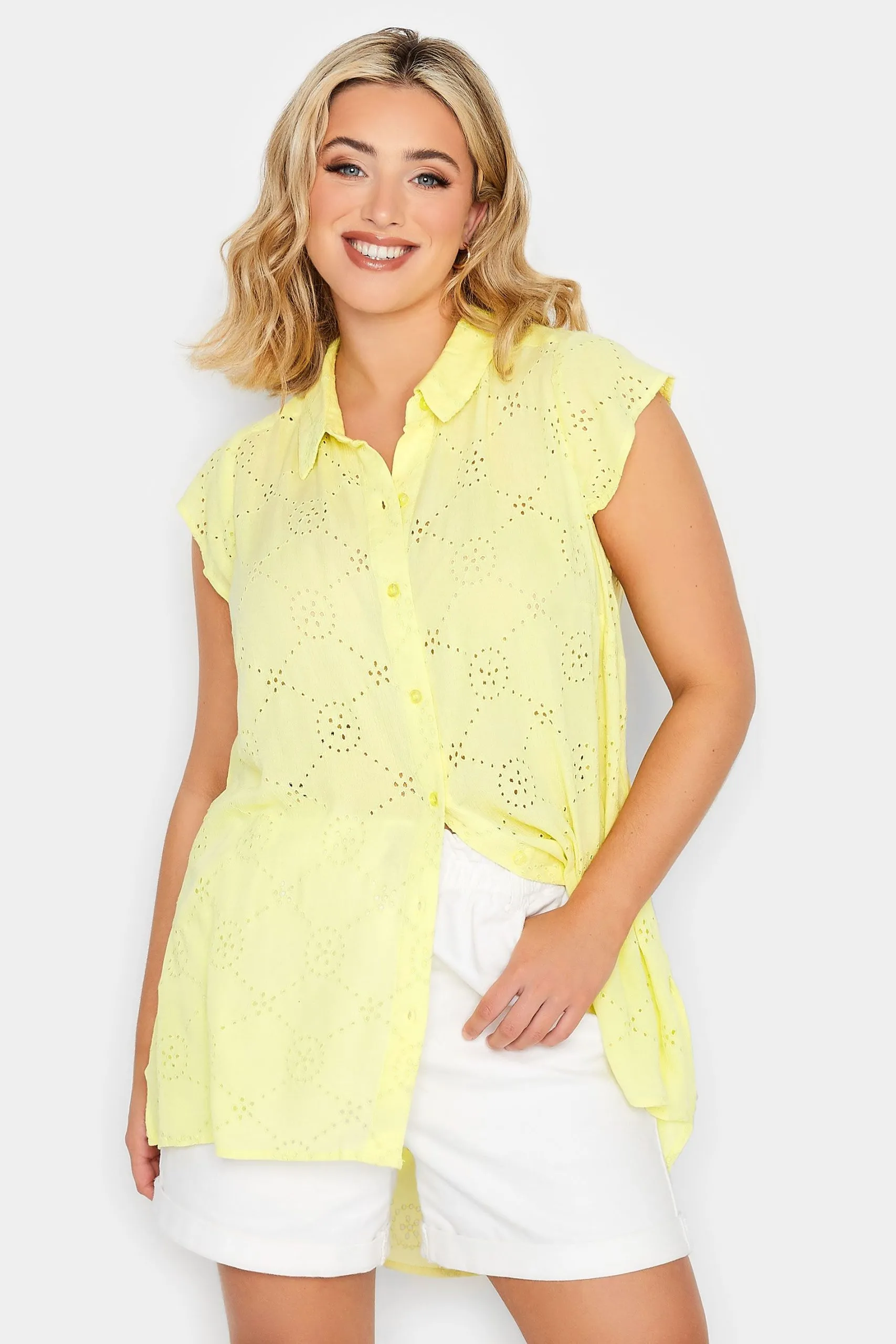 Broderie Anglaise Sleeveless Blouse