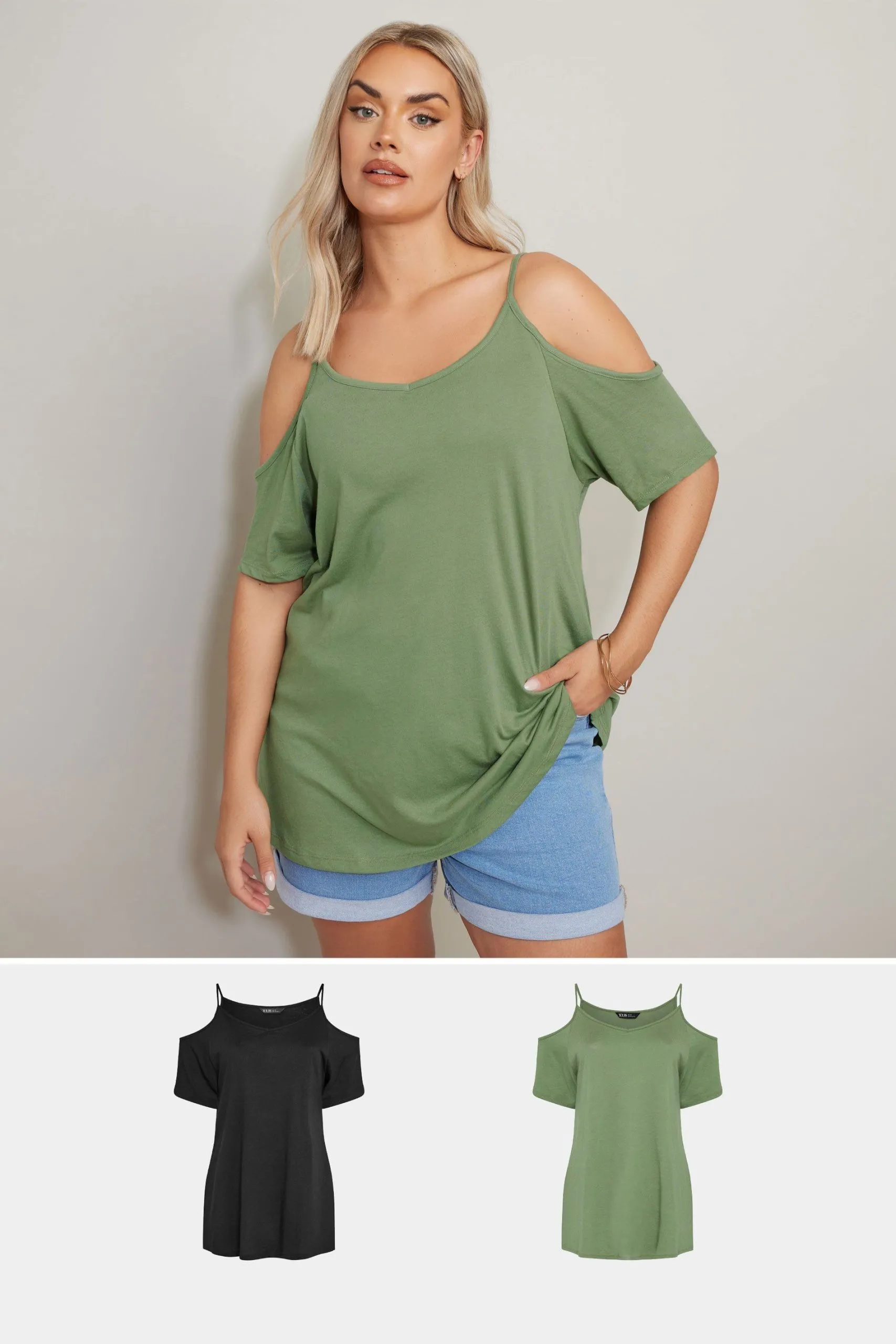 2 Pack Cold Shoulder T-Shirts