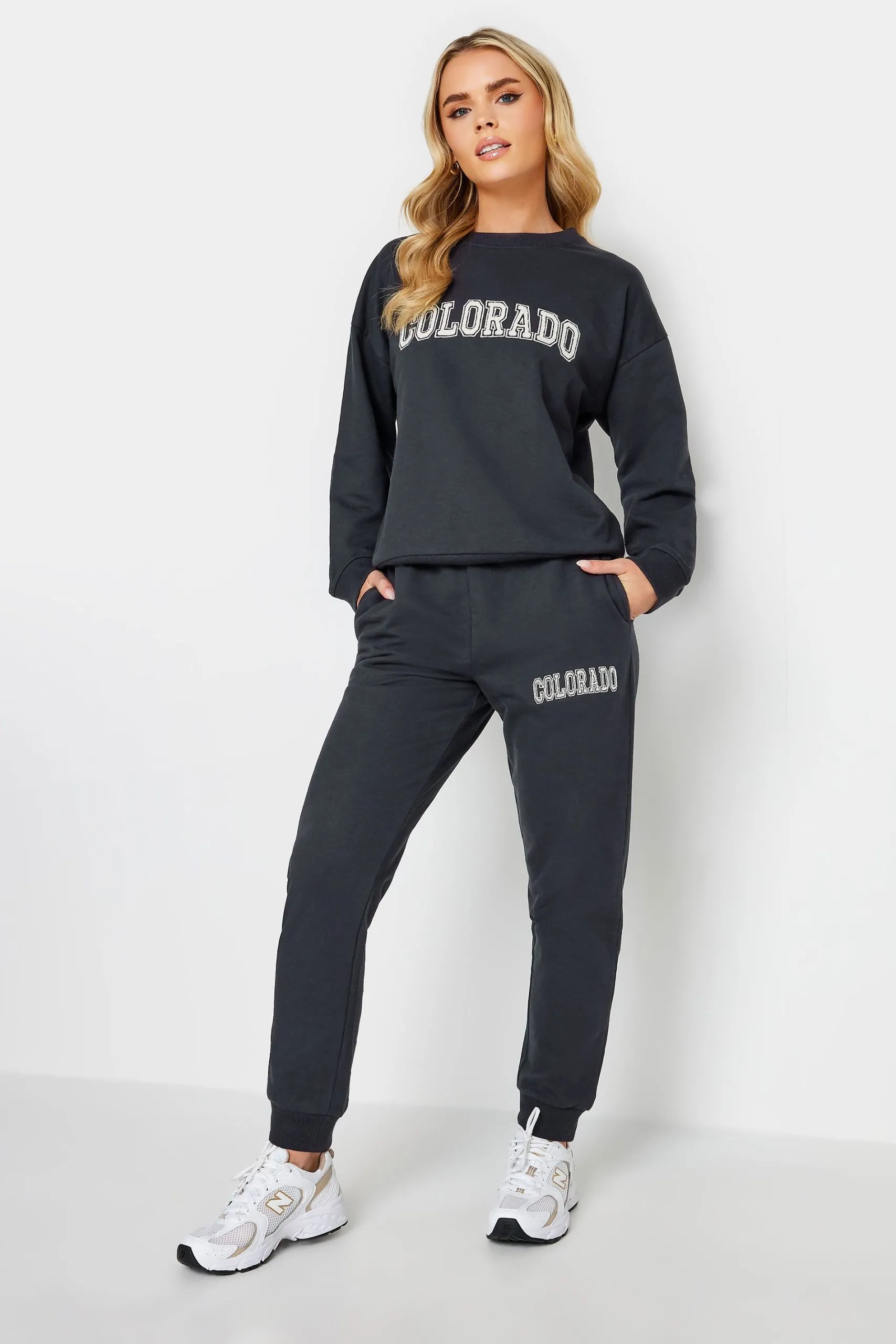 Petite 'Colorado' Slogan Joggers