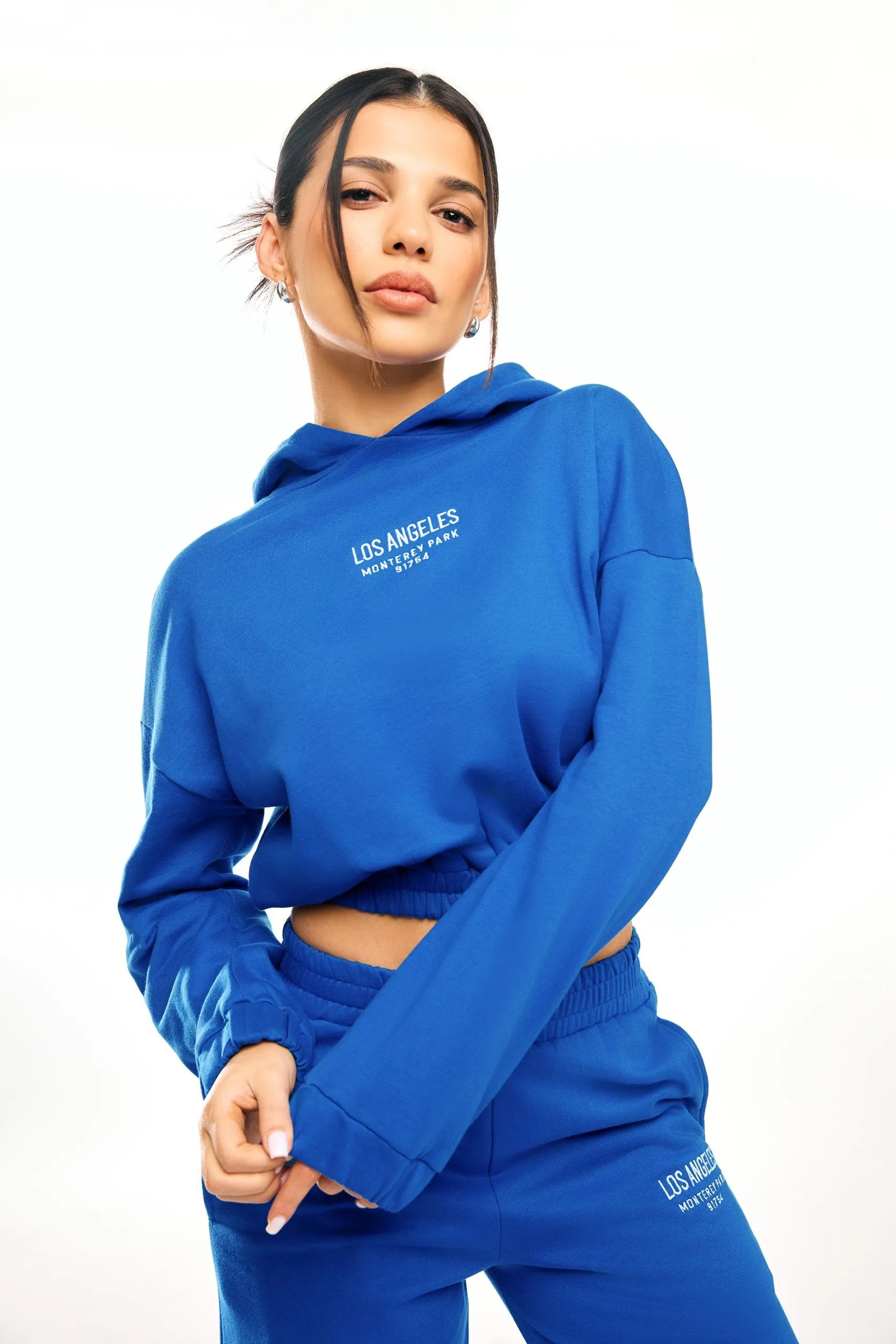 Petite Slogan Cropped Hoodie