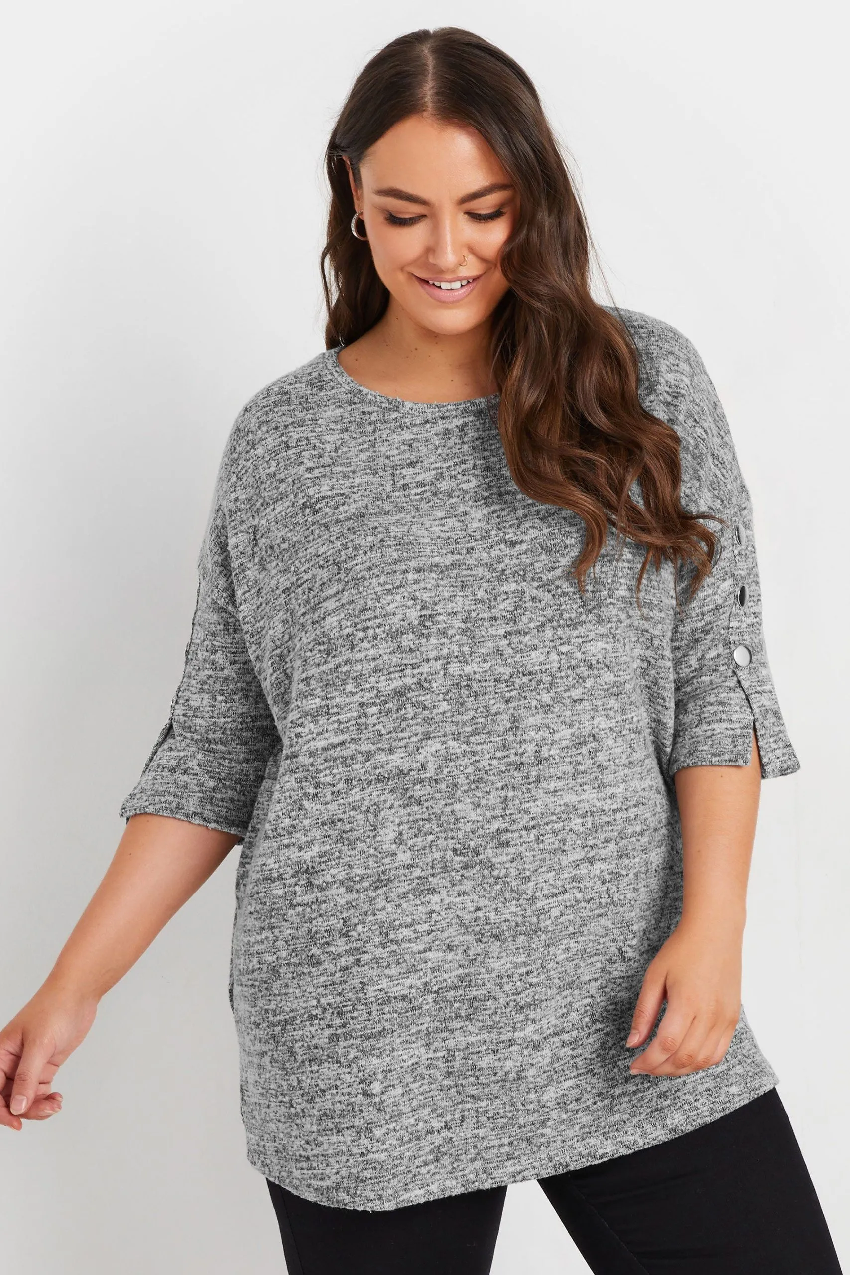 Button Sleeve Soft Touch Jumper