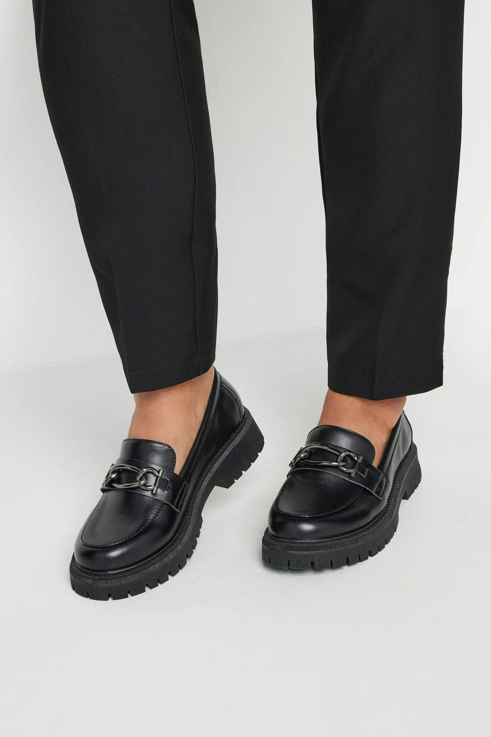 Wide Fit and Extra Wide Fit Chain Detail Chunky Loafers