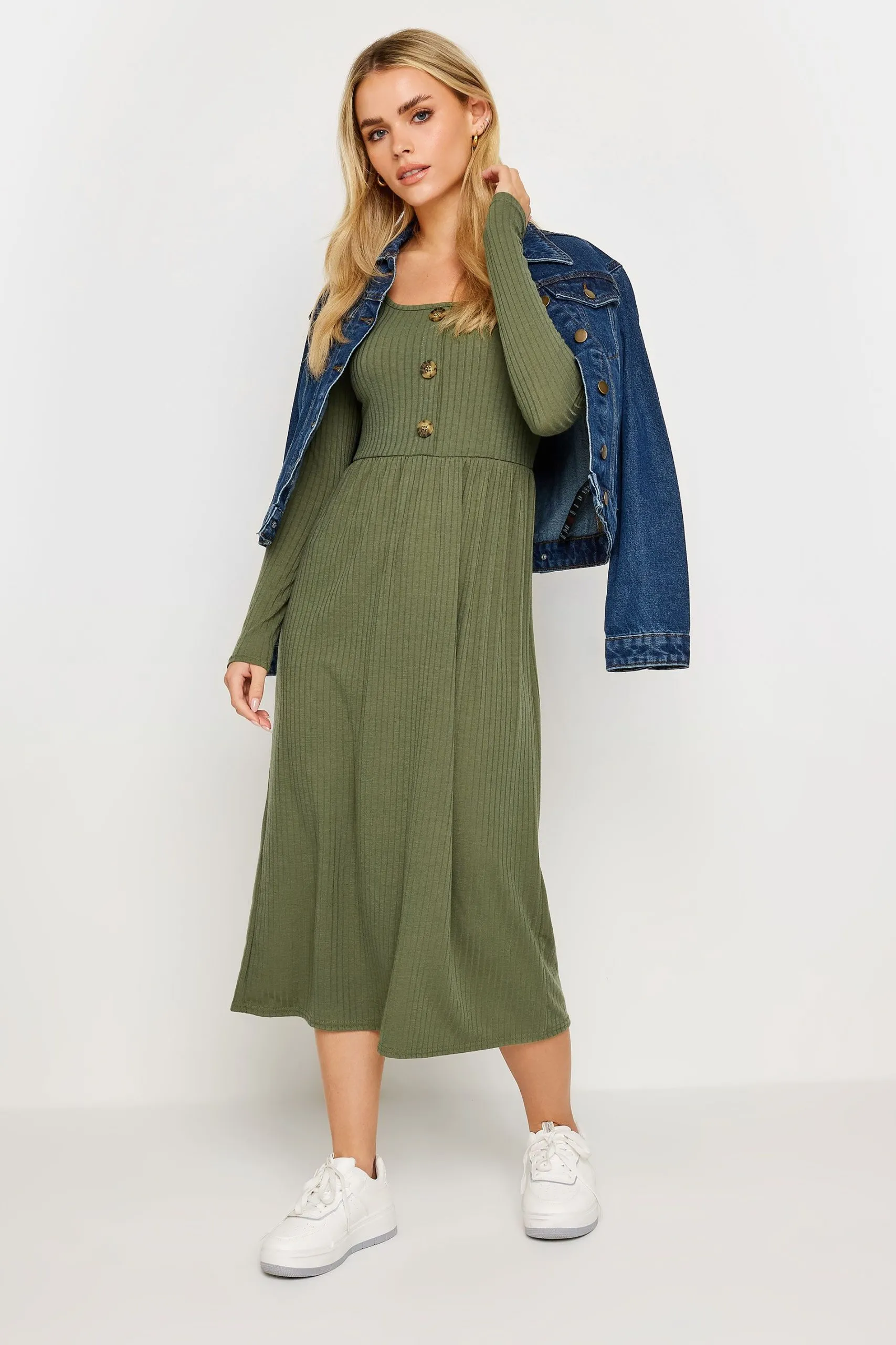 Petite Ribbed Midi Dress