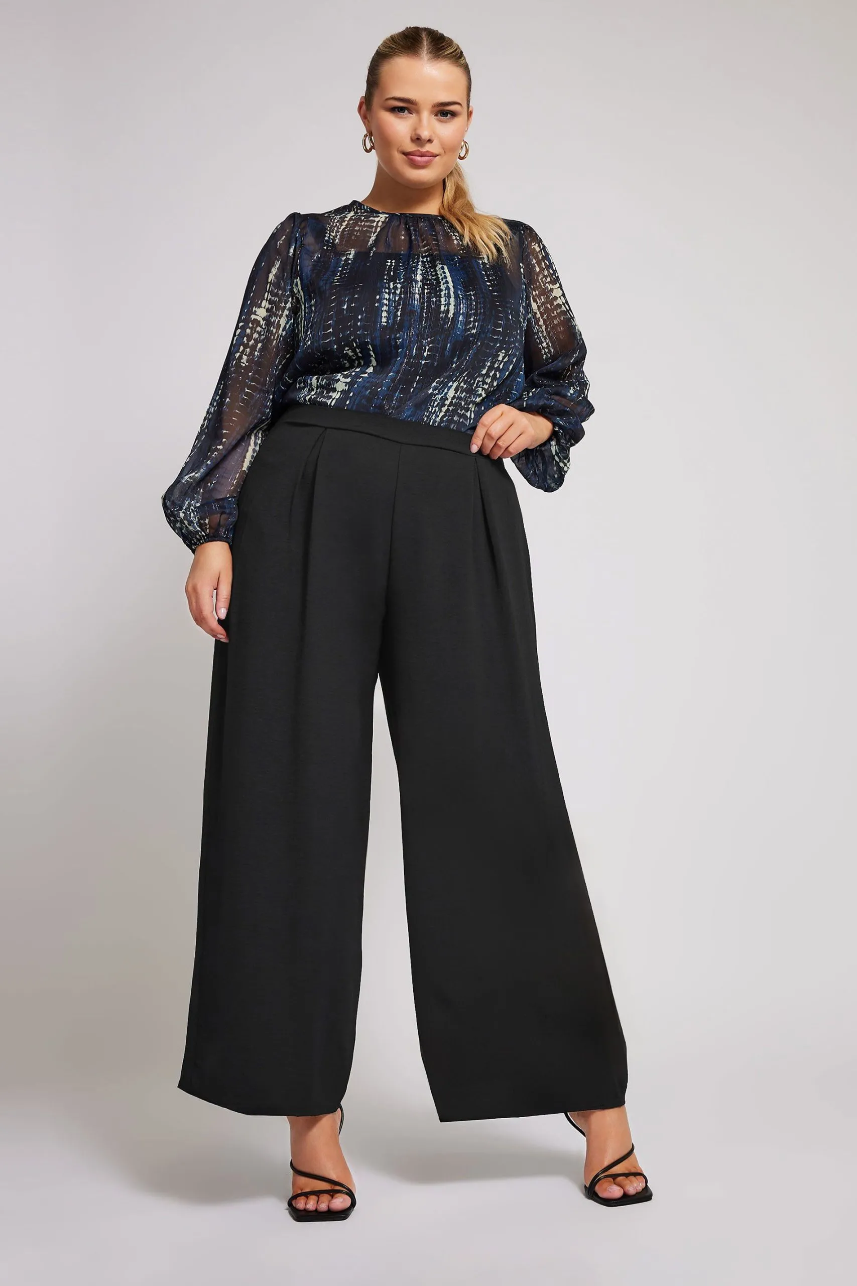 Crepe Wide Leg Trousers