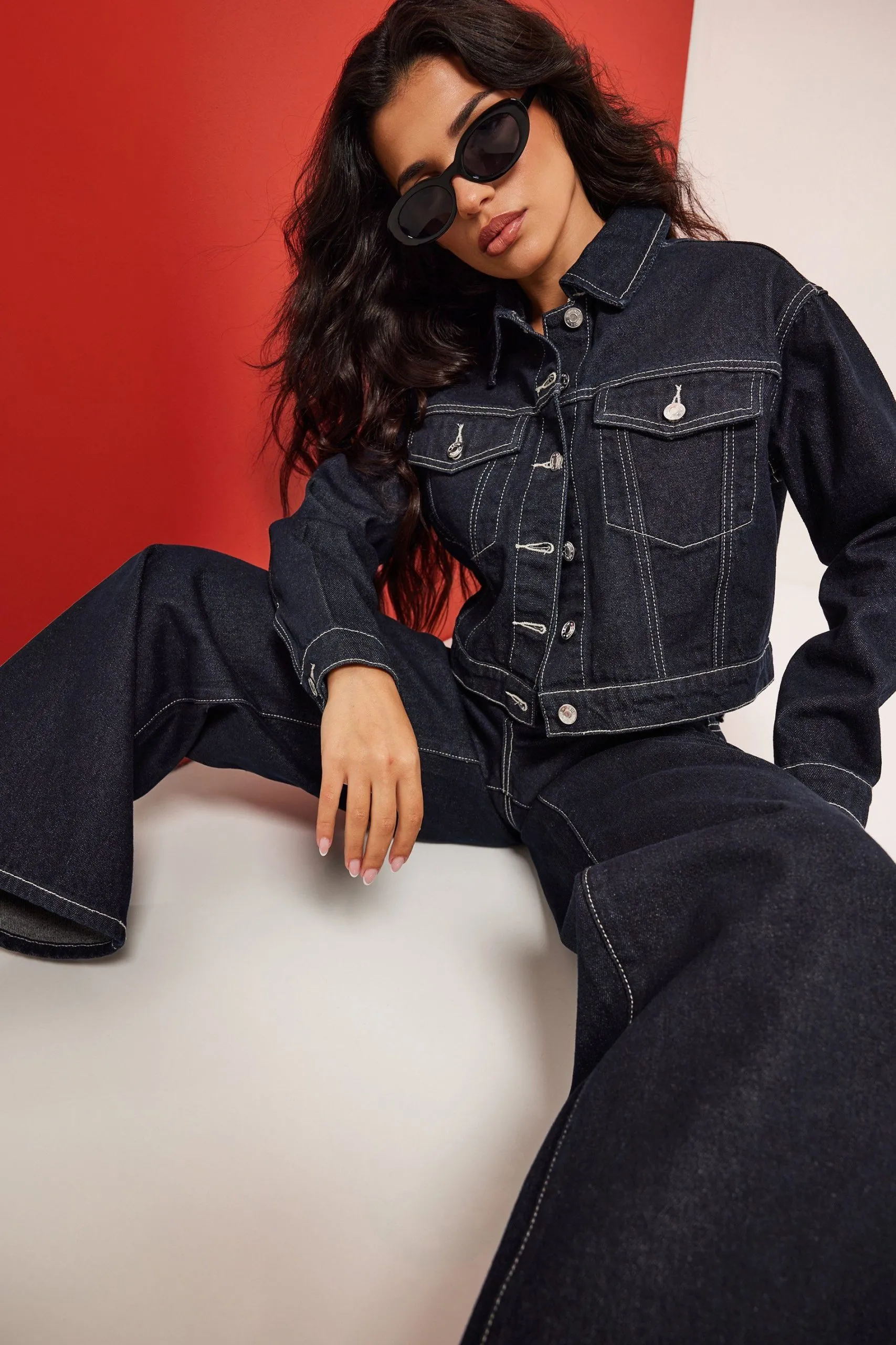 Petite Cropped Denim Jacket