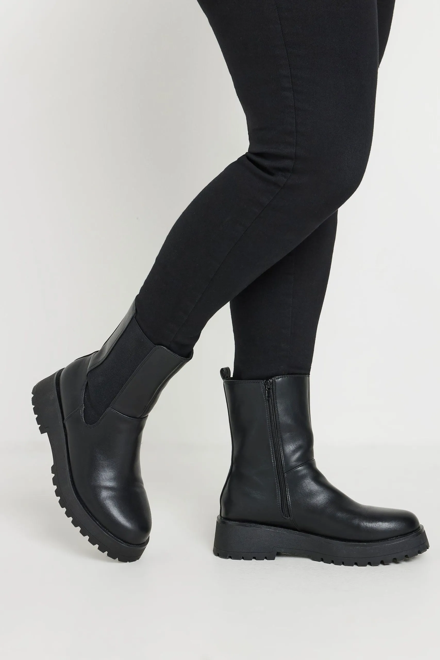 Wide Fit Chunky Wedge Chelsea Boots