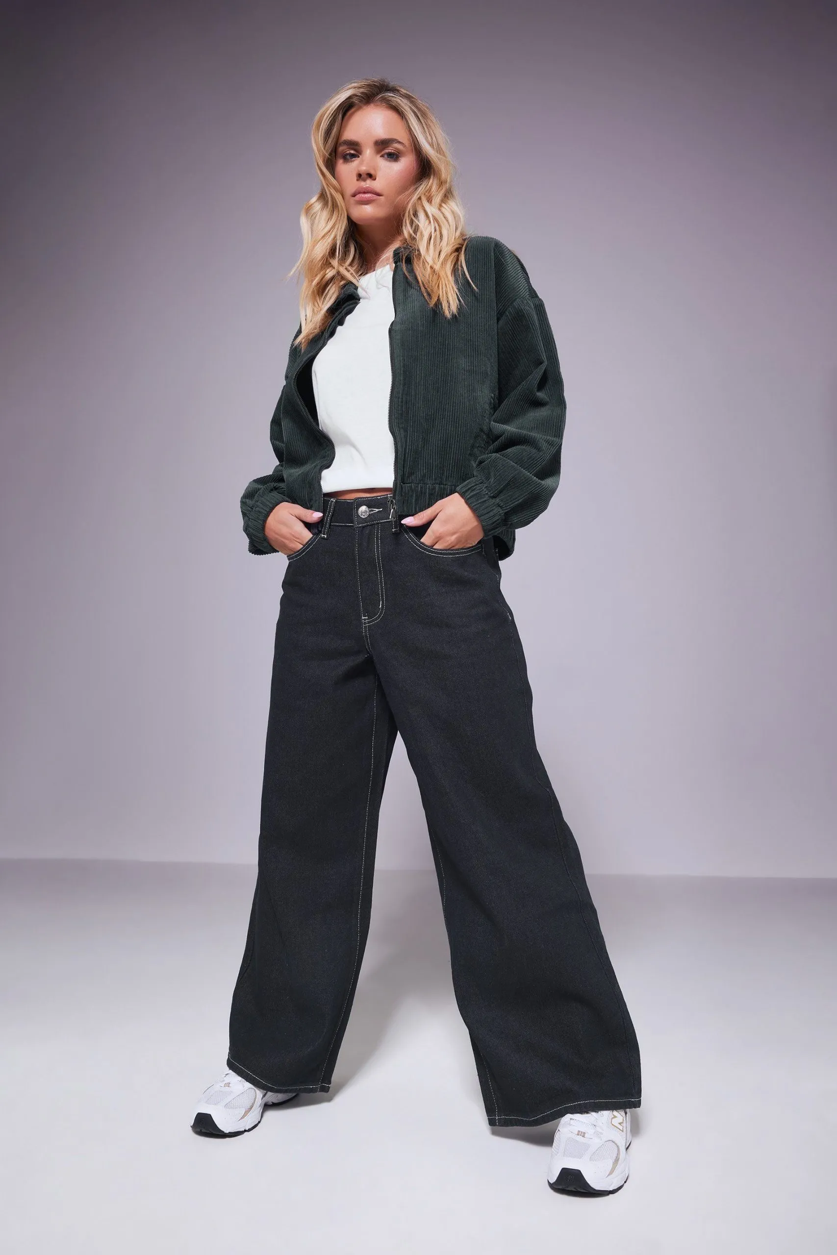 Petite Cord Bomber Jacket