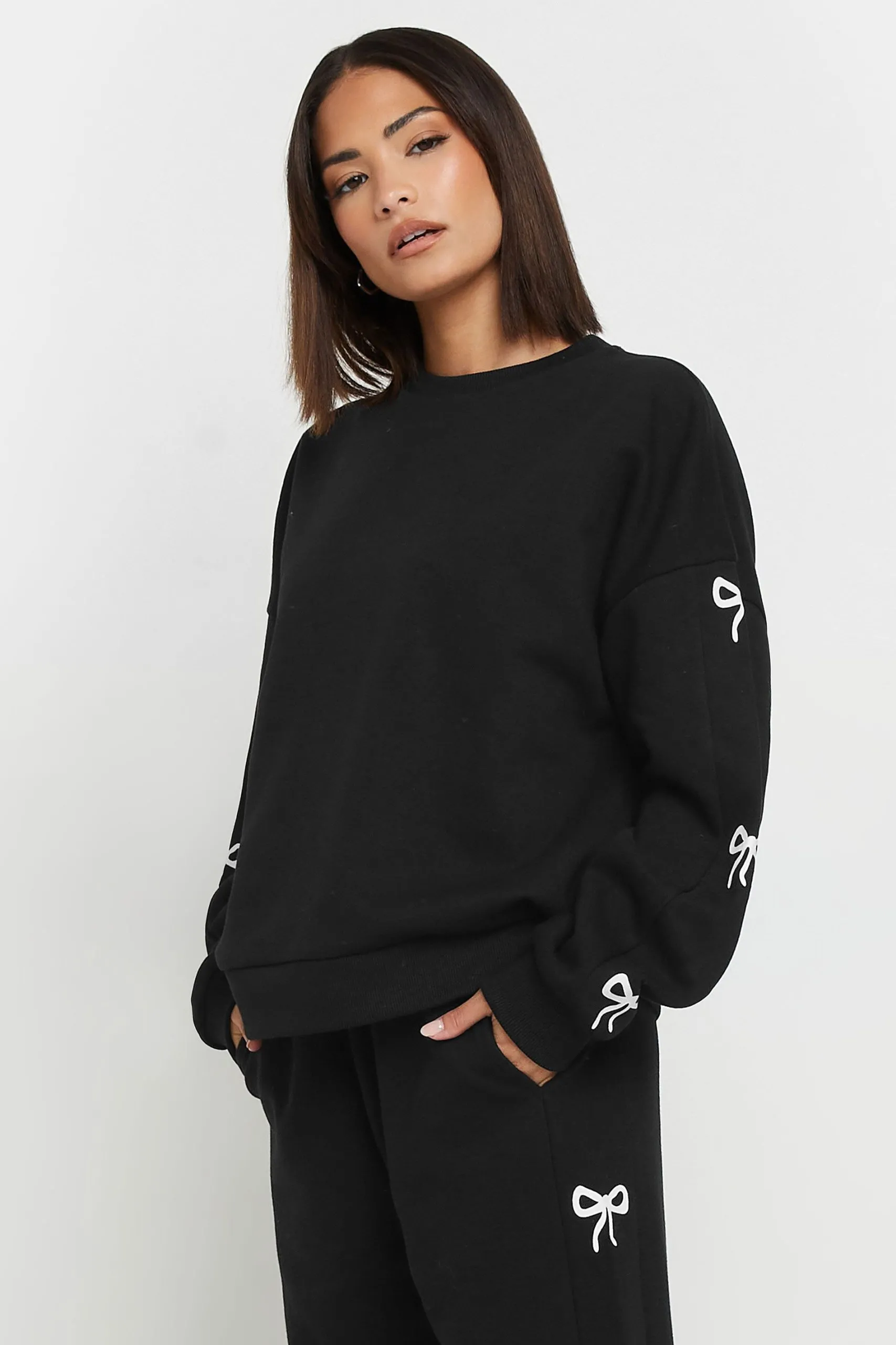 Petite Bow Detail Sweatshirt