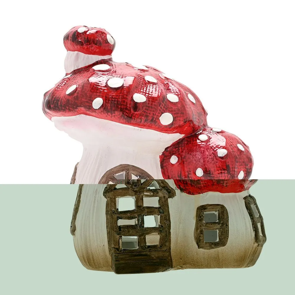 Autumn Harvest Multi Toadstool Cottage Candle Holder