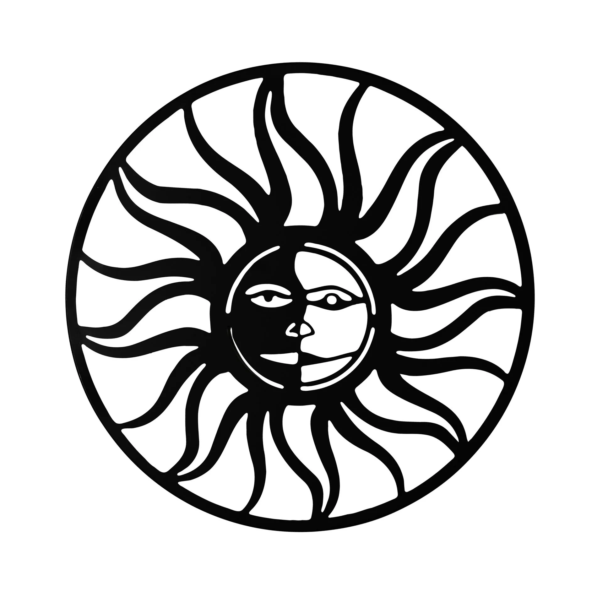 The Collection Metal Wall Art 60cm - Sun