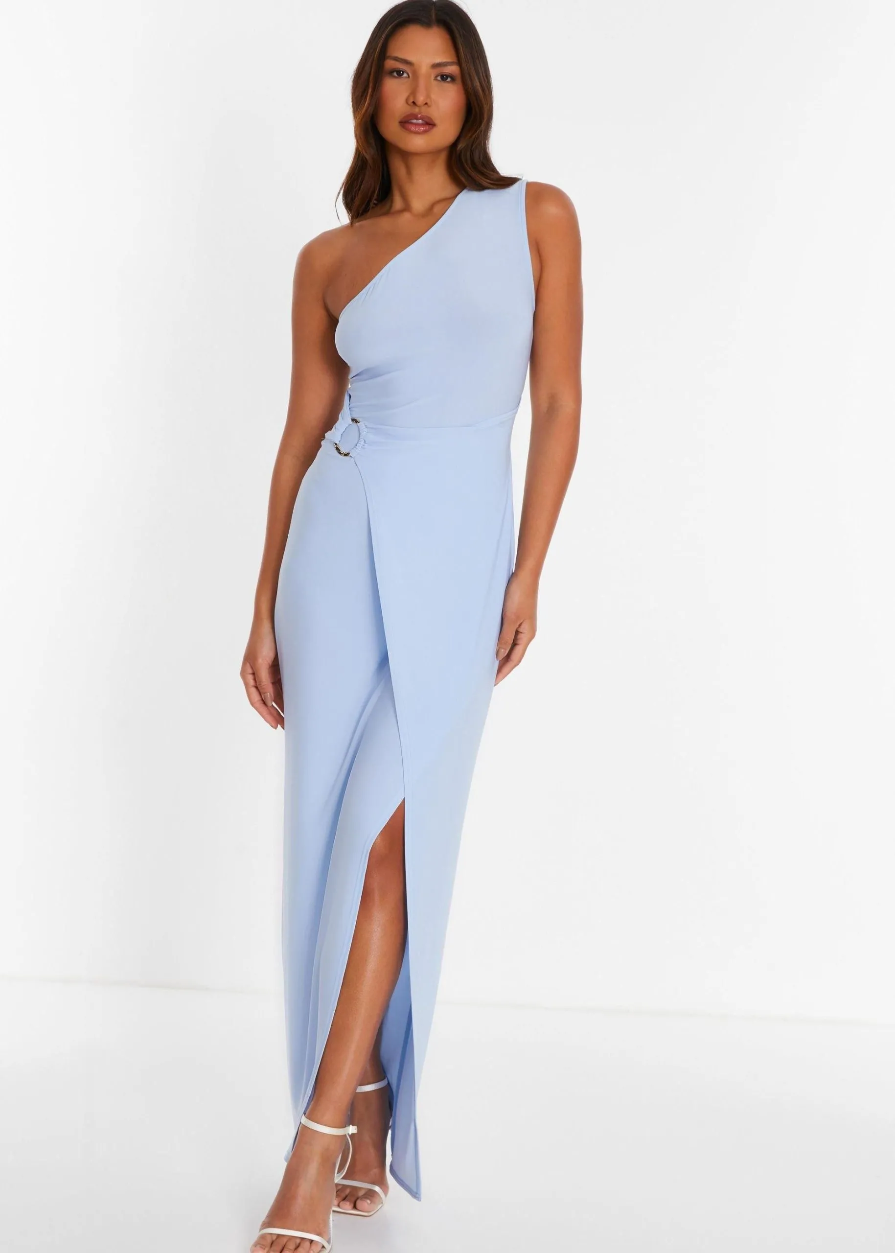 Asymmetric Wrap Maxi Dress