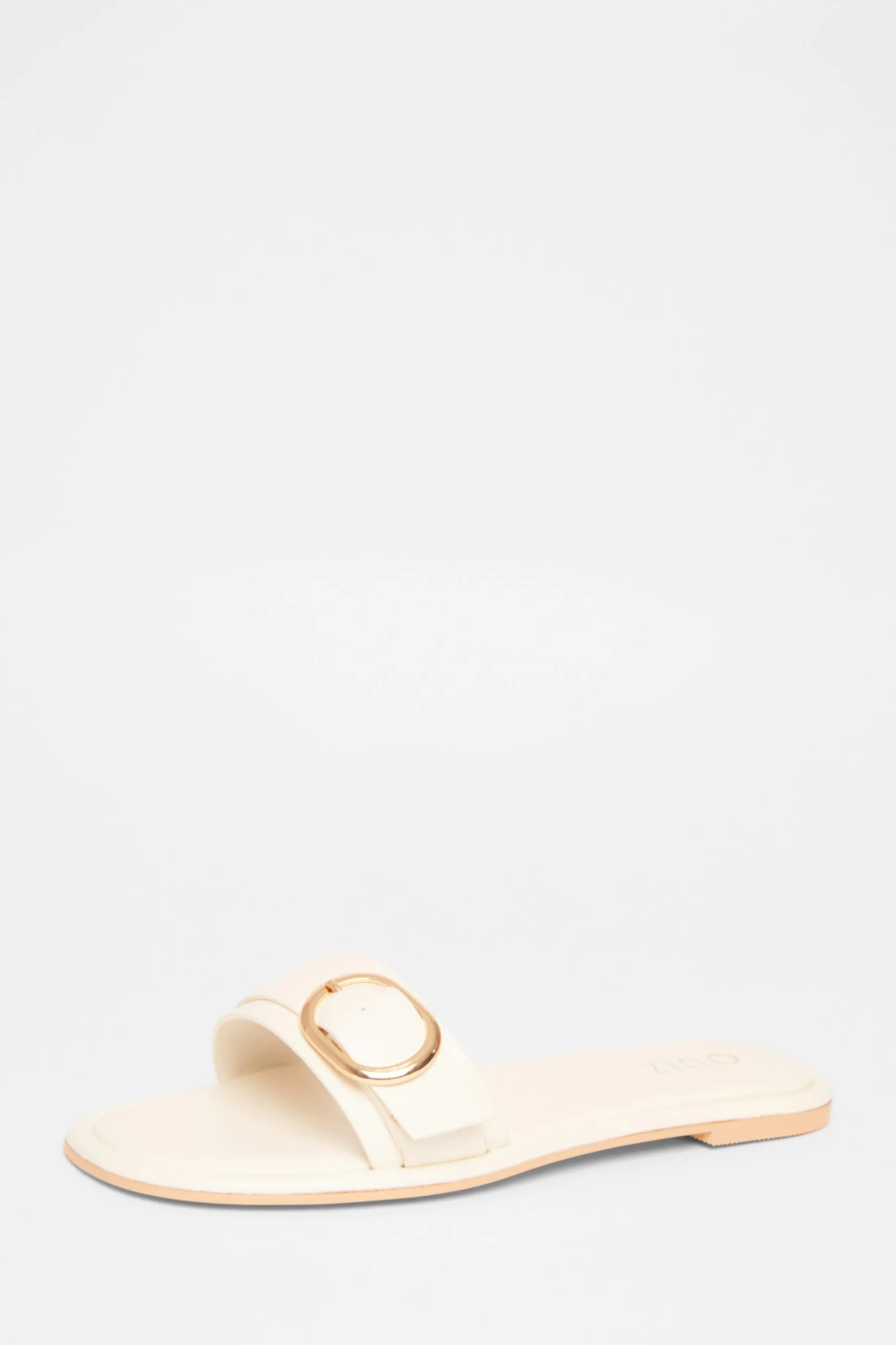 Off White Buckle Flat Sandals