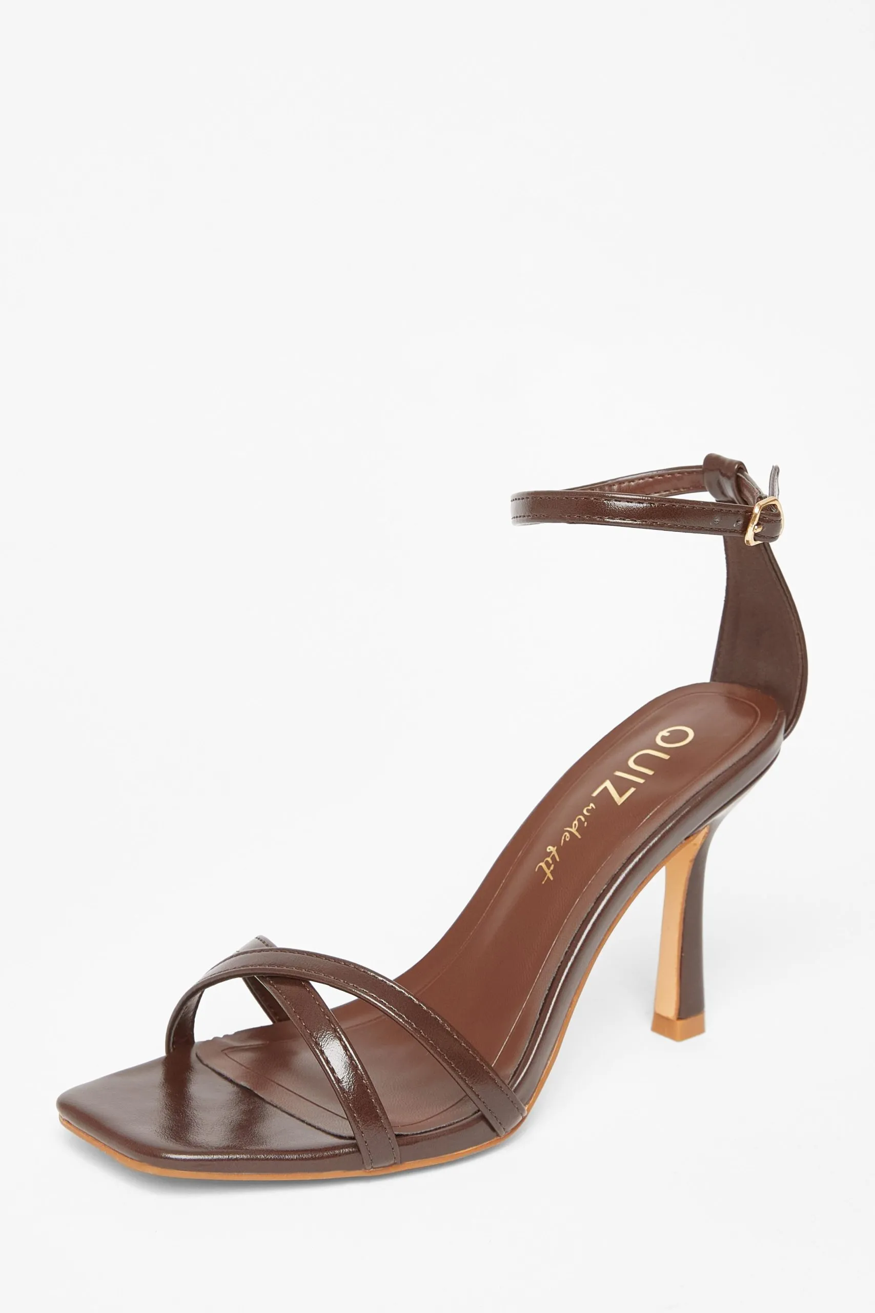 Brown Wide Fit Barely There Heels