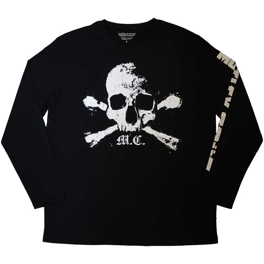 Orbit Skull Sleeve Print Long-Sleeved T-Shirt