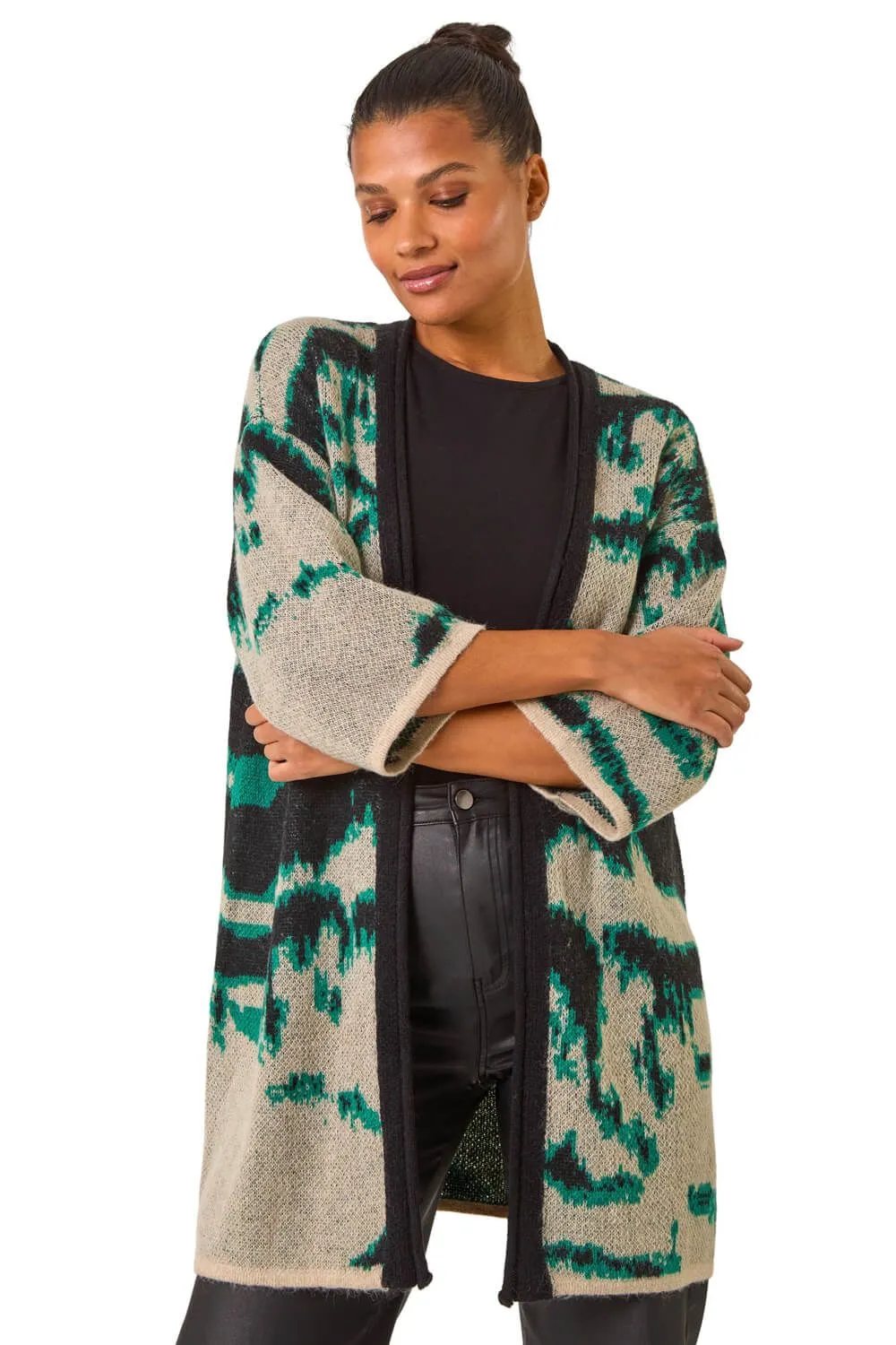 Abstract Print Knit Cover Up