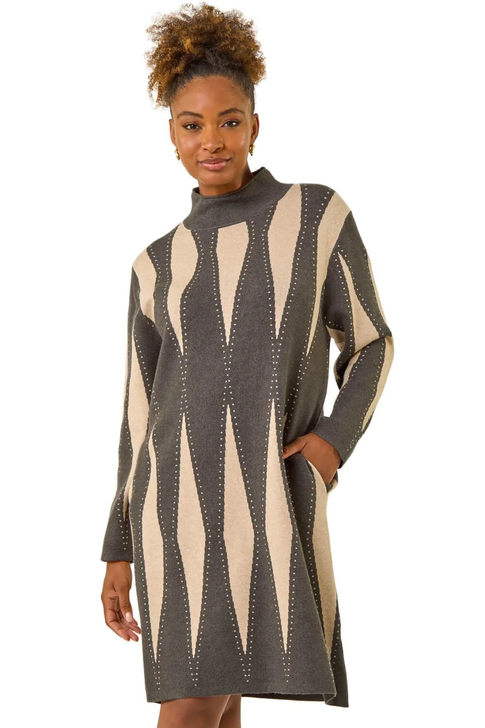 Abstract Hotfix Jumper Dress