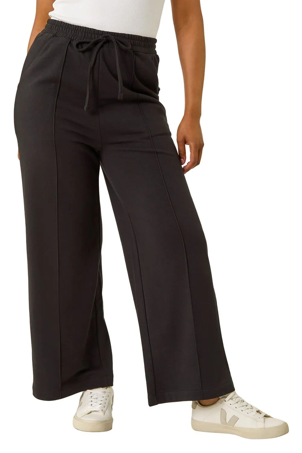 Petite Pintuck Tie Front Joggers