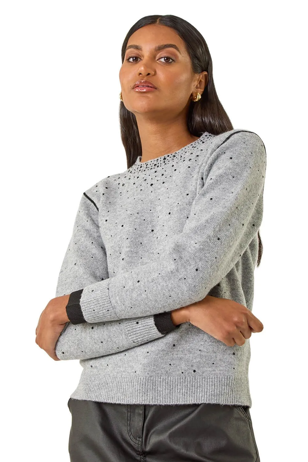Embellished Knit Jumper