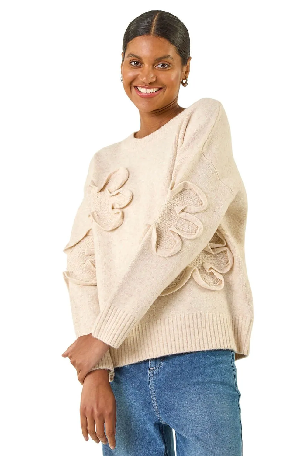 Cornelli Floral Textured Knit Jumper