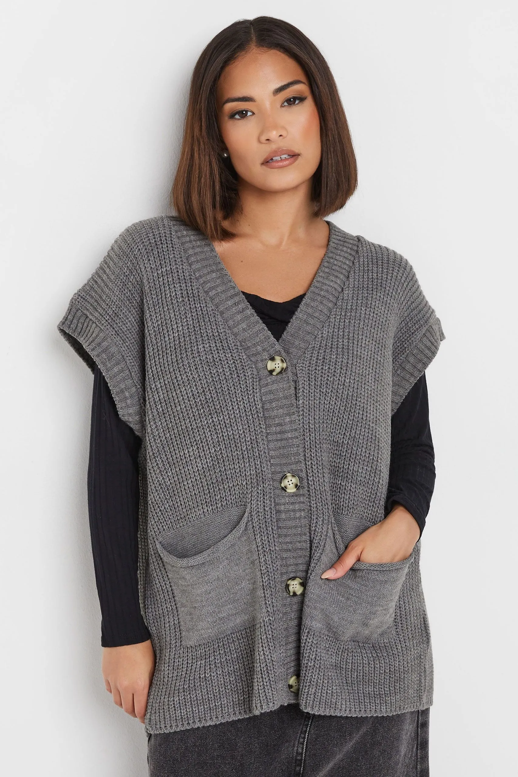 Petite Sleeveless Cardigan