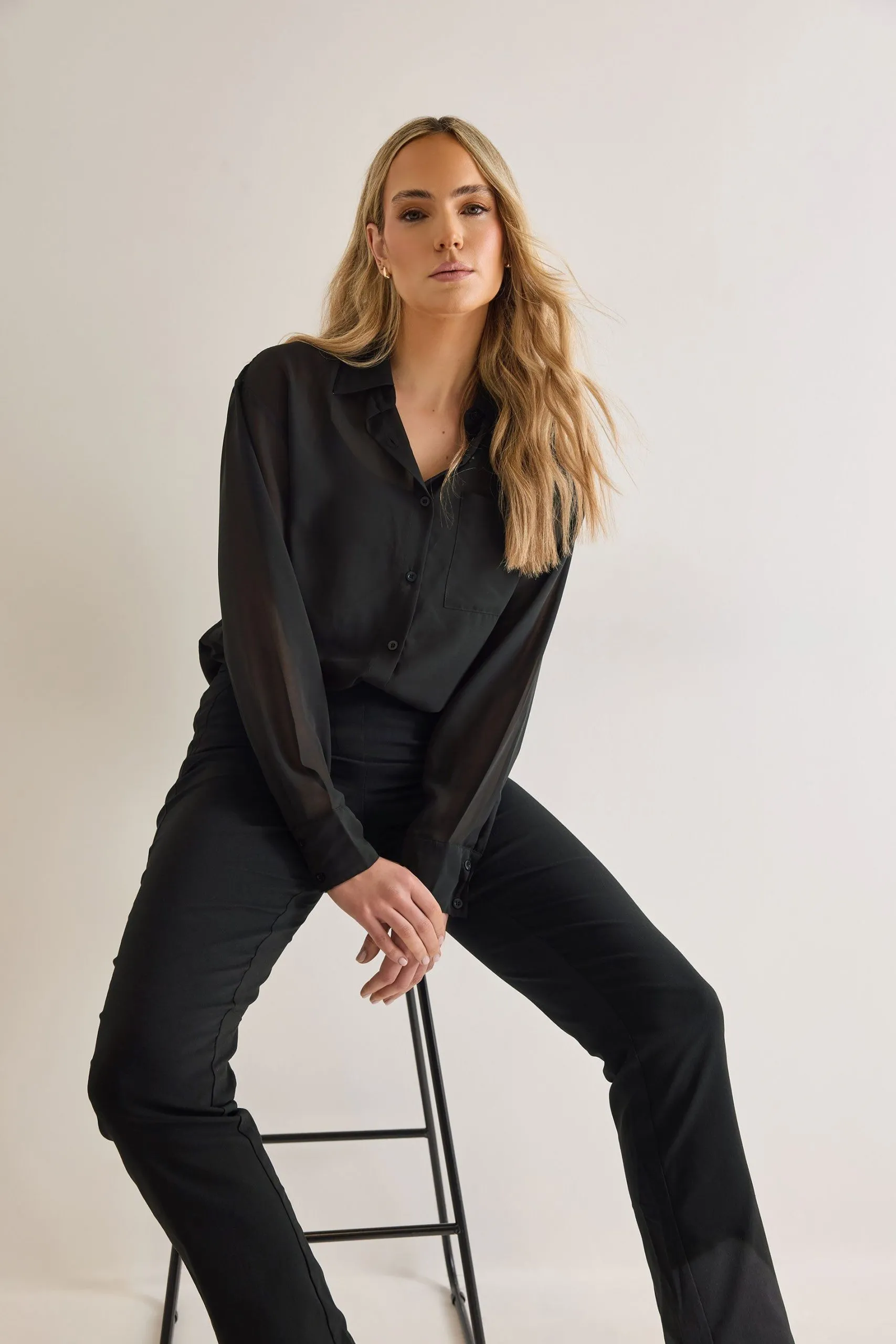 Tall Sheer Long Sleeve Shirt