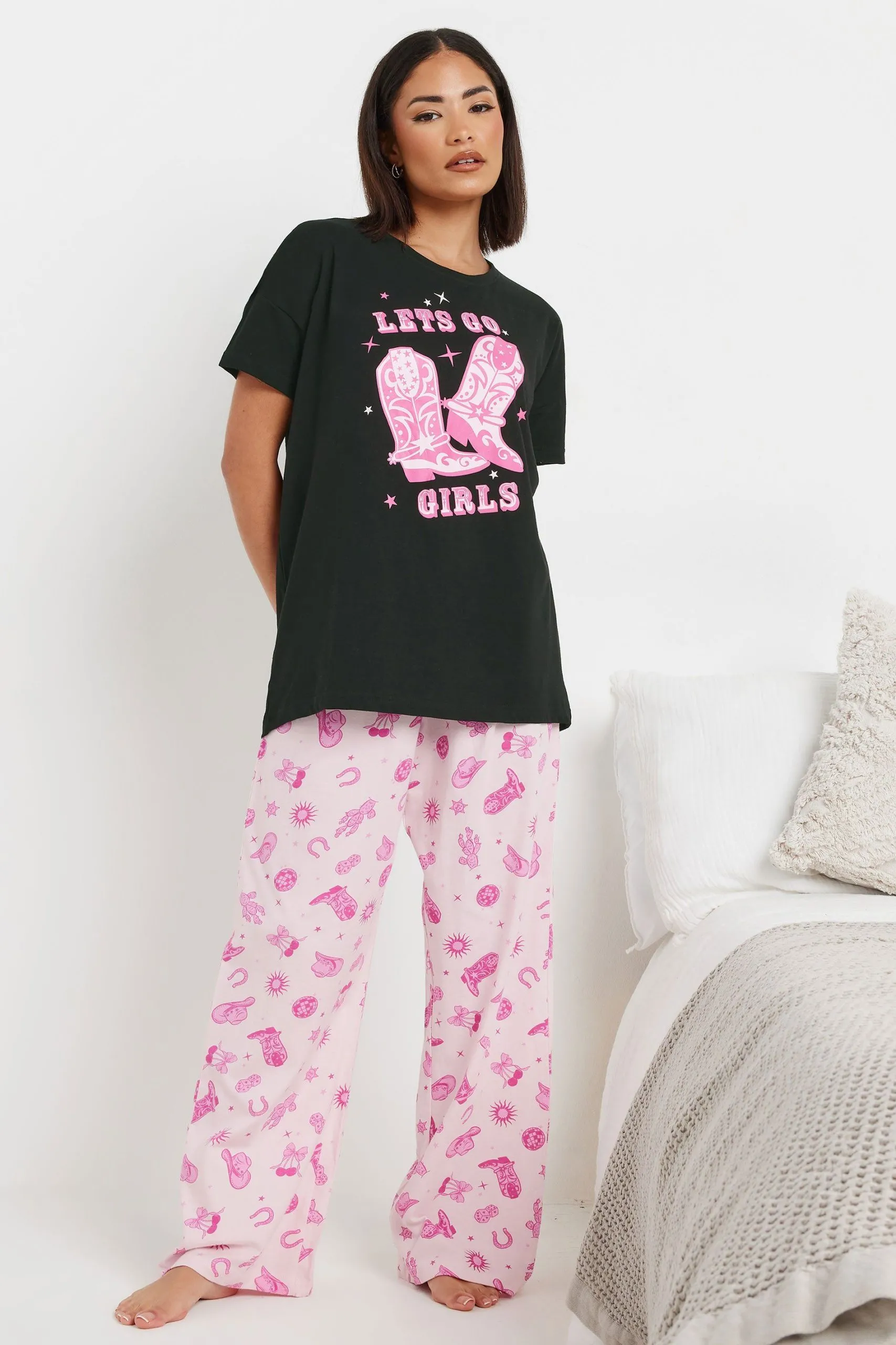 Petite Cowboy Slogan Pyjama Set