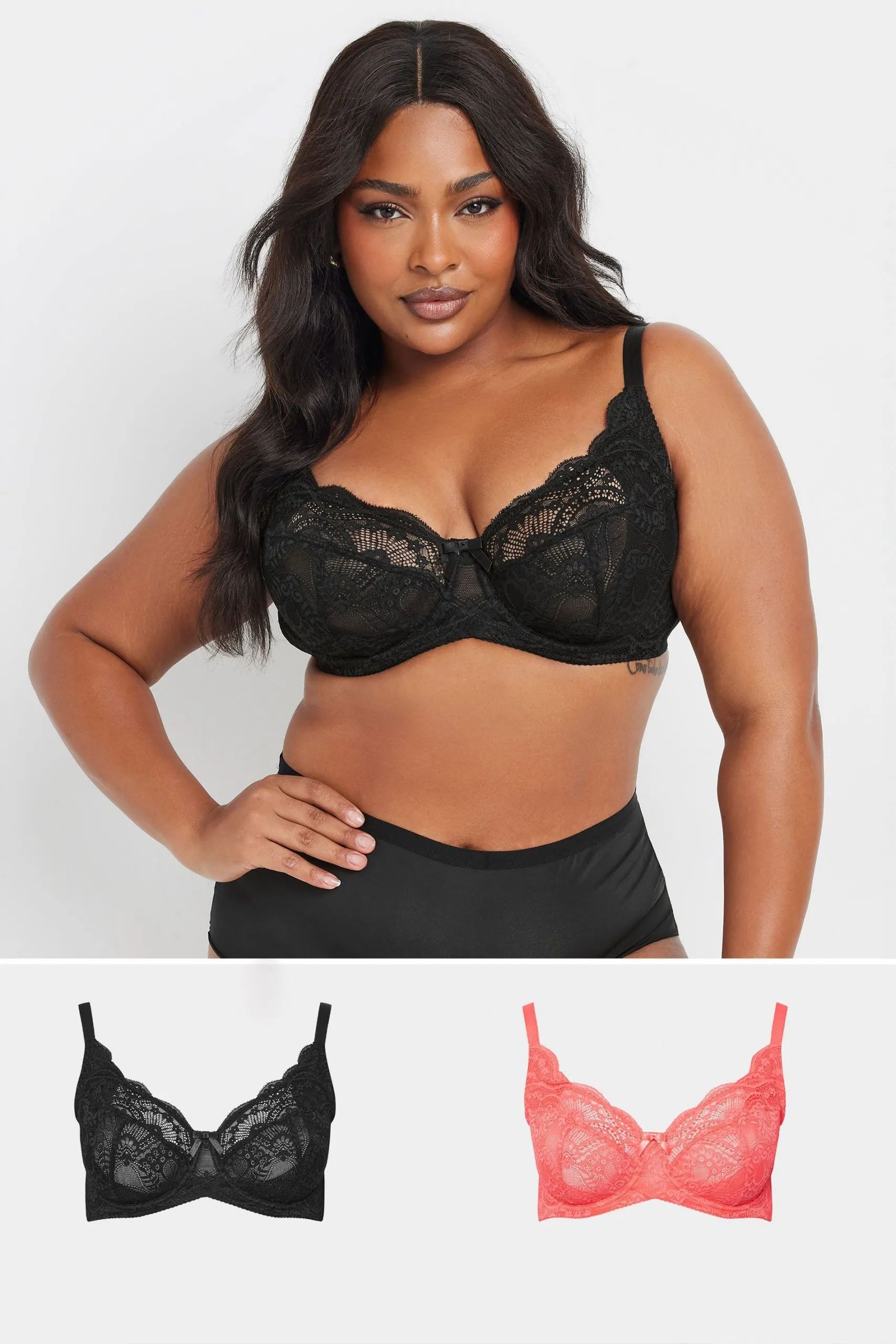 2 Pack Lace Underwired Bras