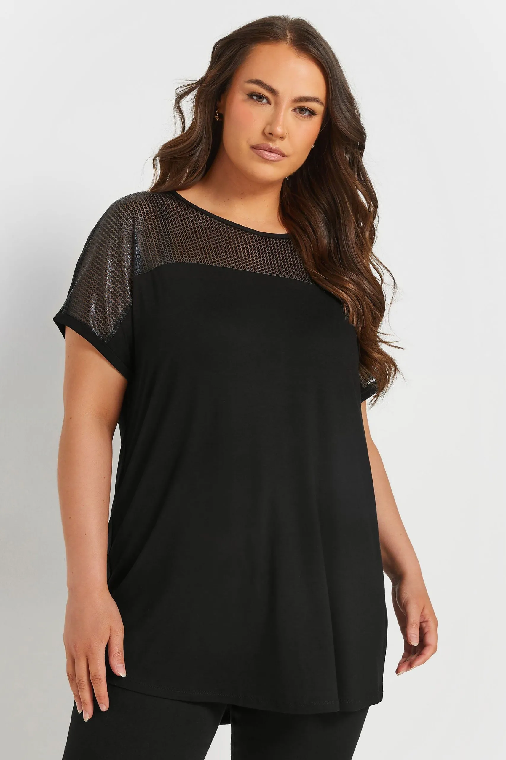 Sequin Mesh Panel Top