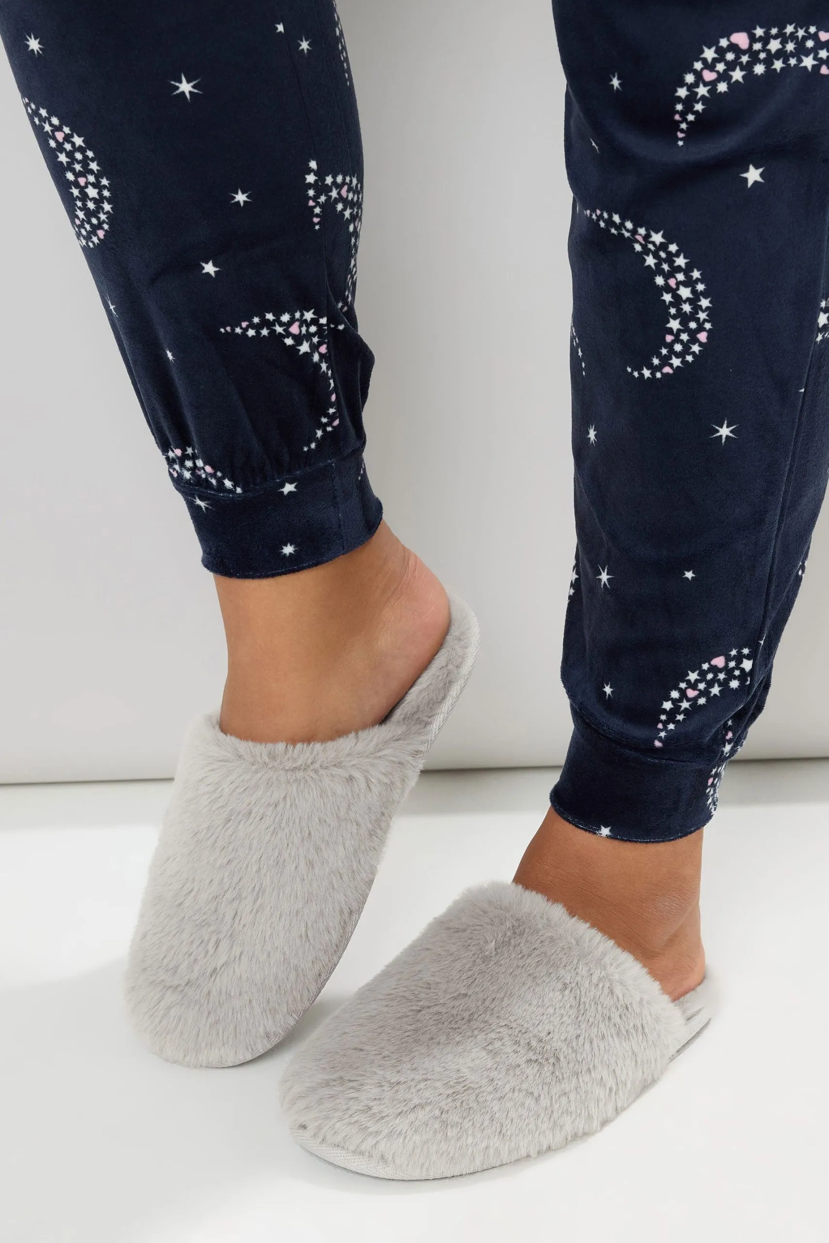 Plush Faux Fur Mule Slippers