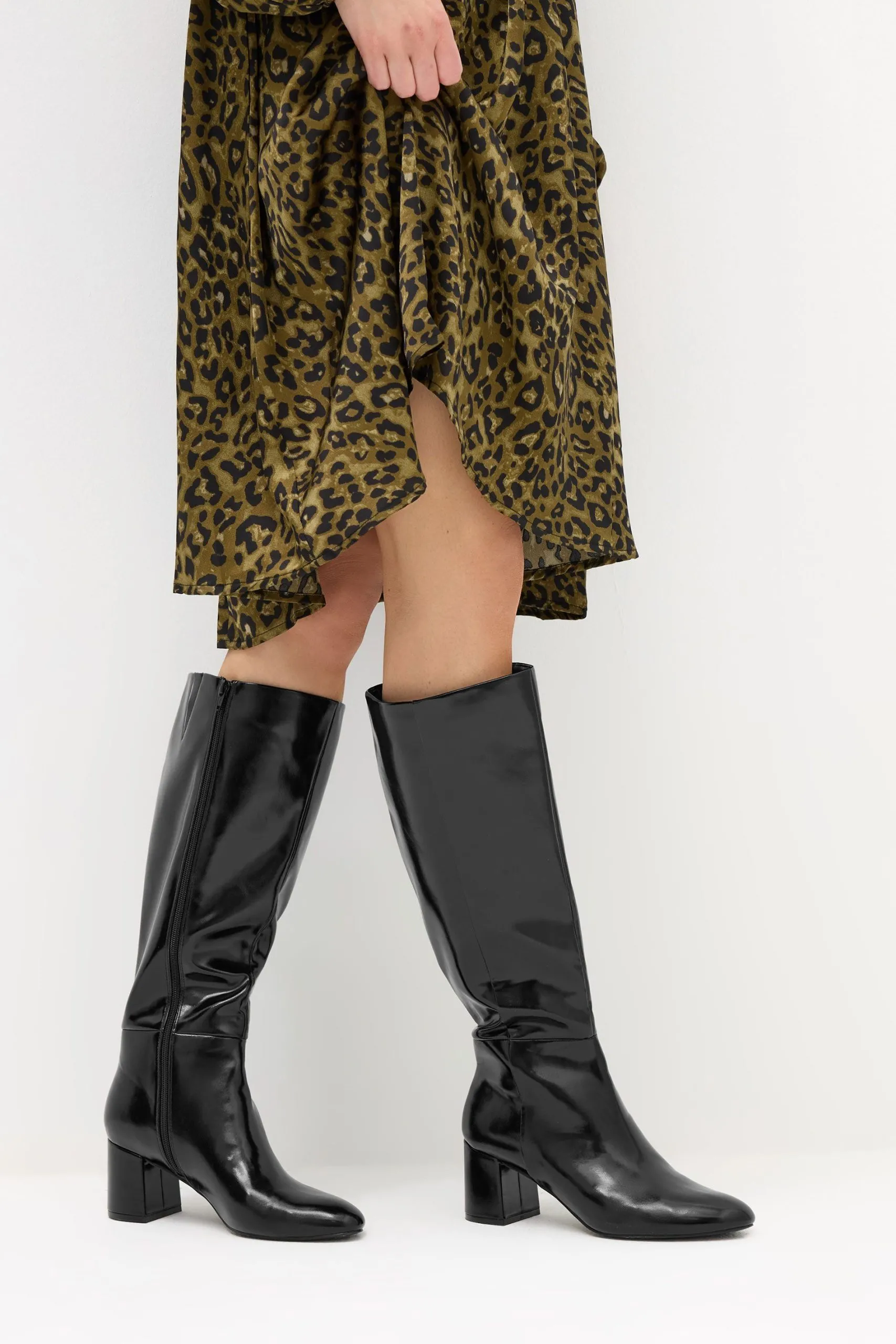 Patent Knee High Boots