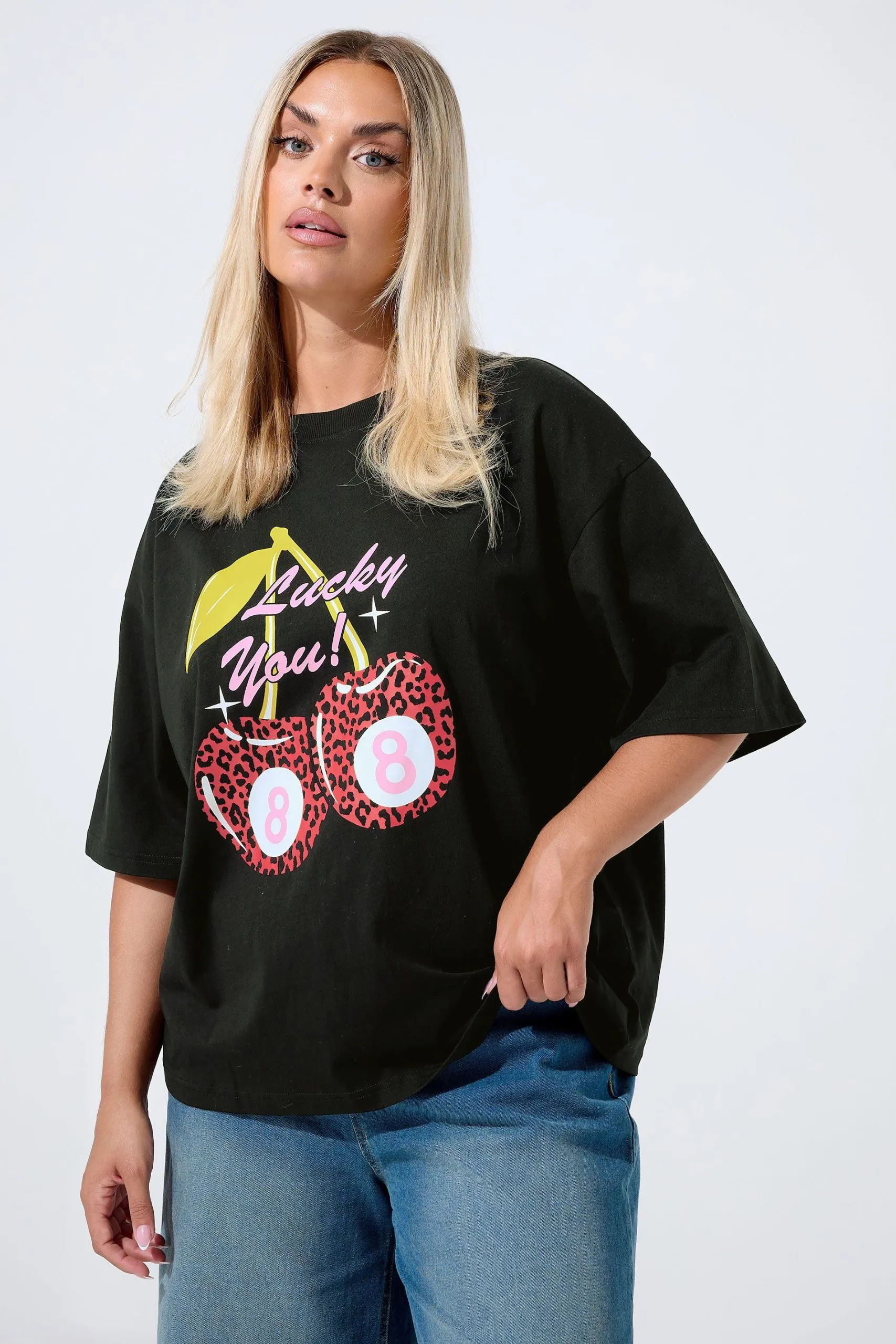 'Lucky You' Cherry Print T-Shirt