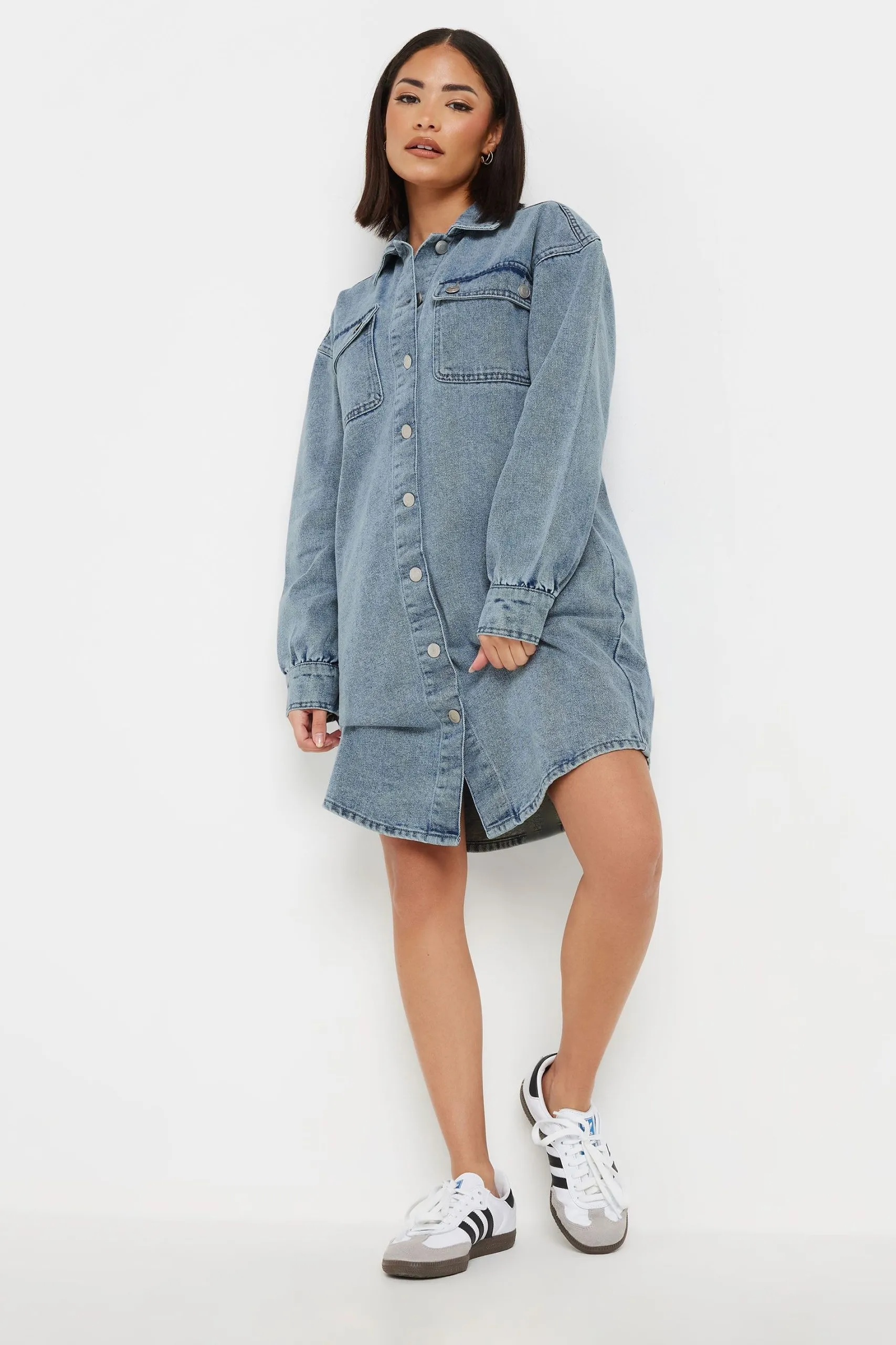 Petite Denim Shirt Mini Dress