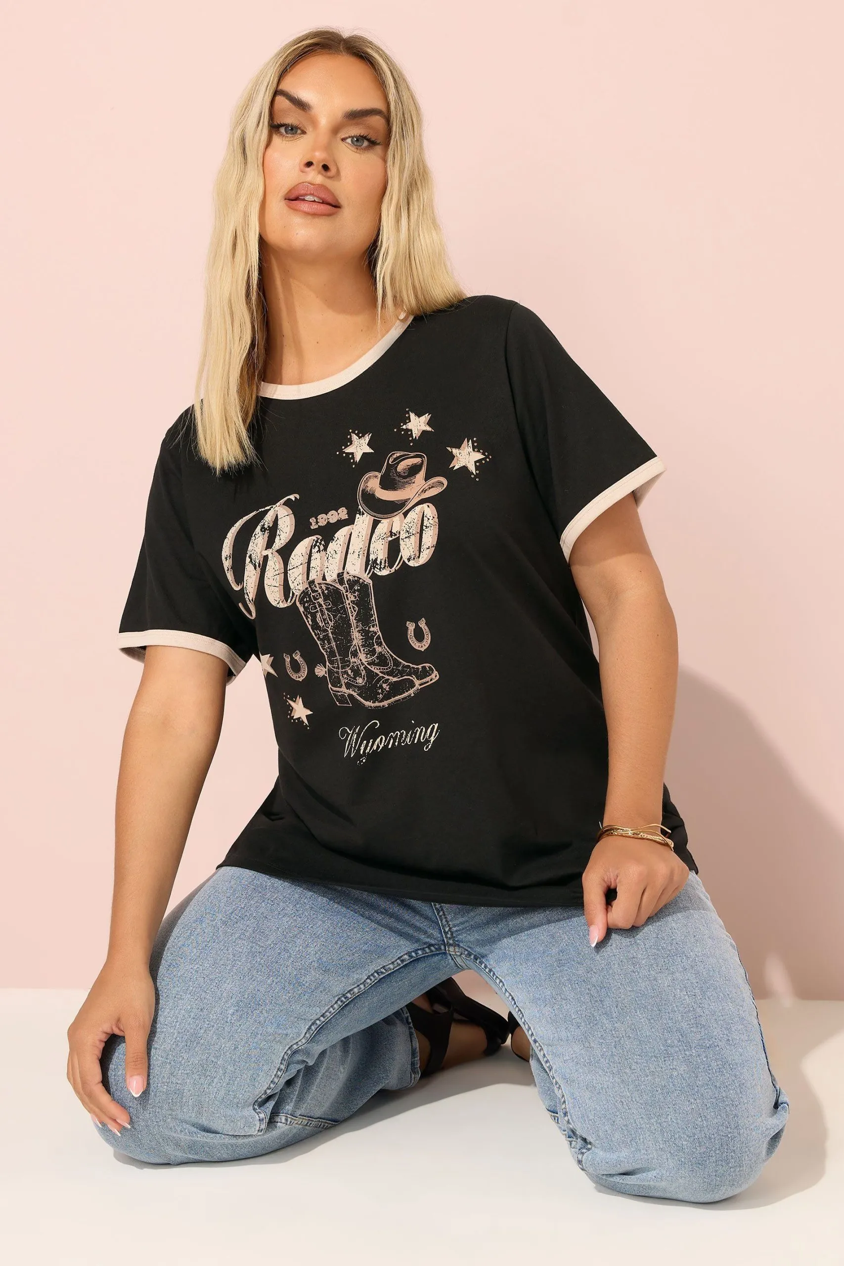 'Rodeo' Slogan Ringer T-Shirt