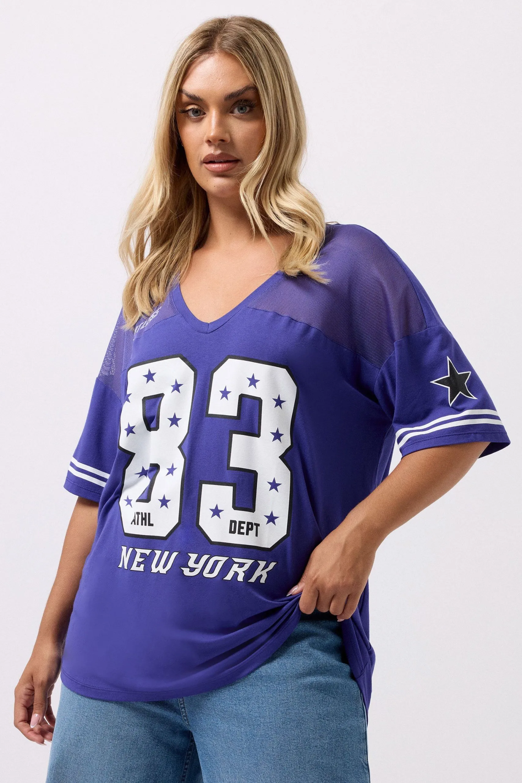 'New York' Varsity Mesh Top