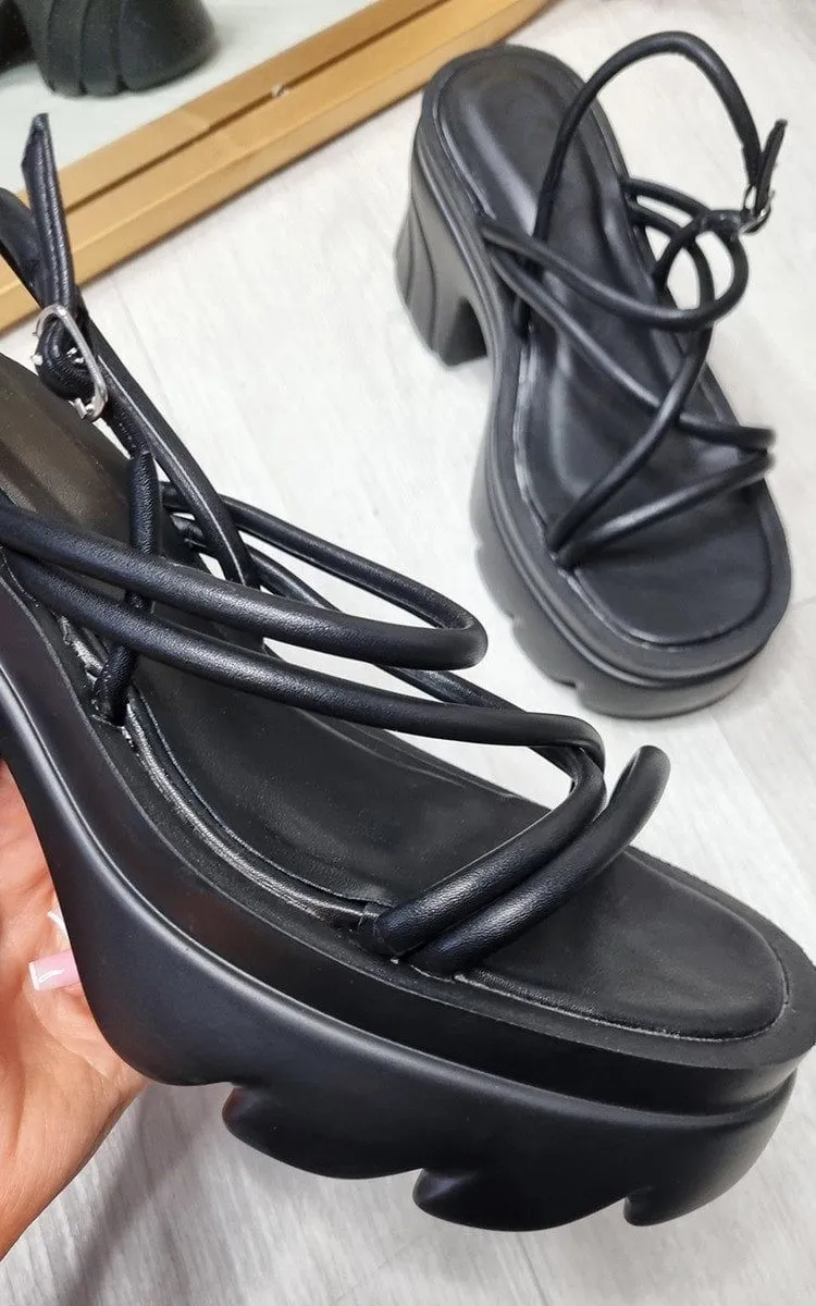 Sienna Faux Leather Extreme Platform Sandals