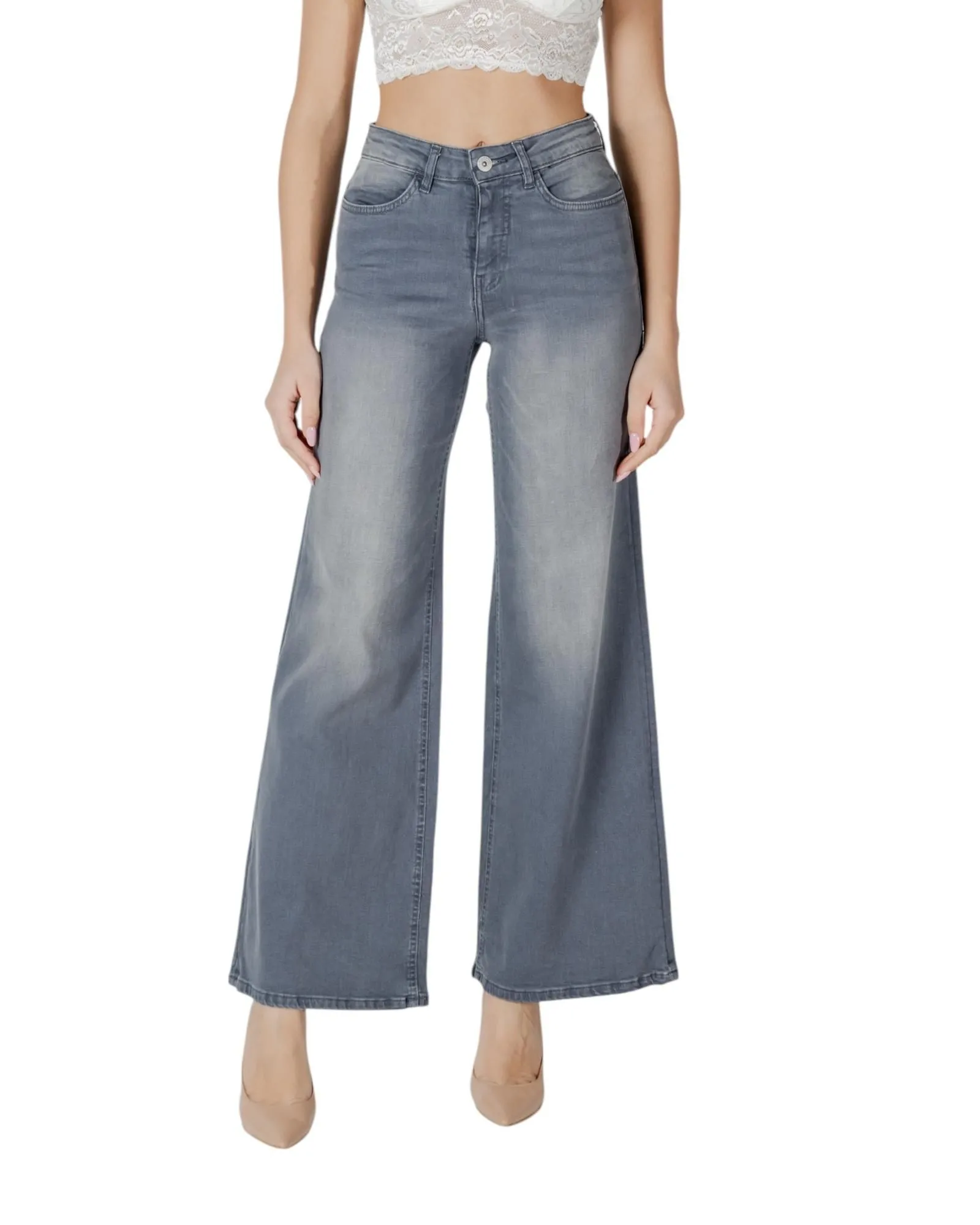 Wide Leg Jeans Gray- Grey
