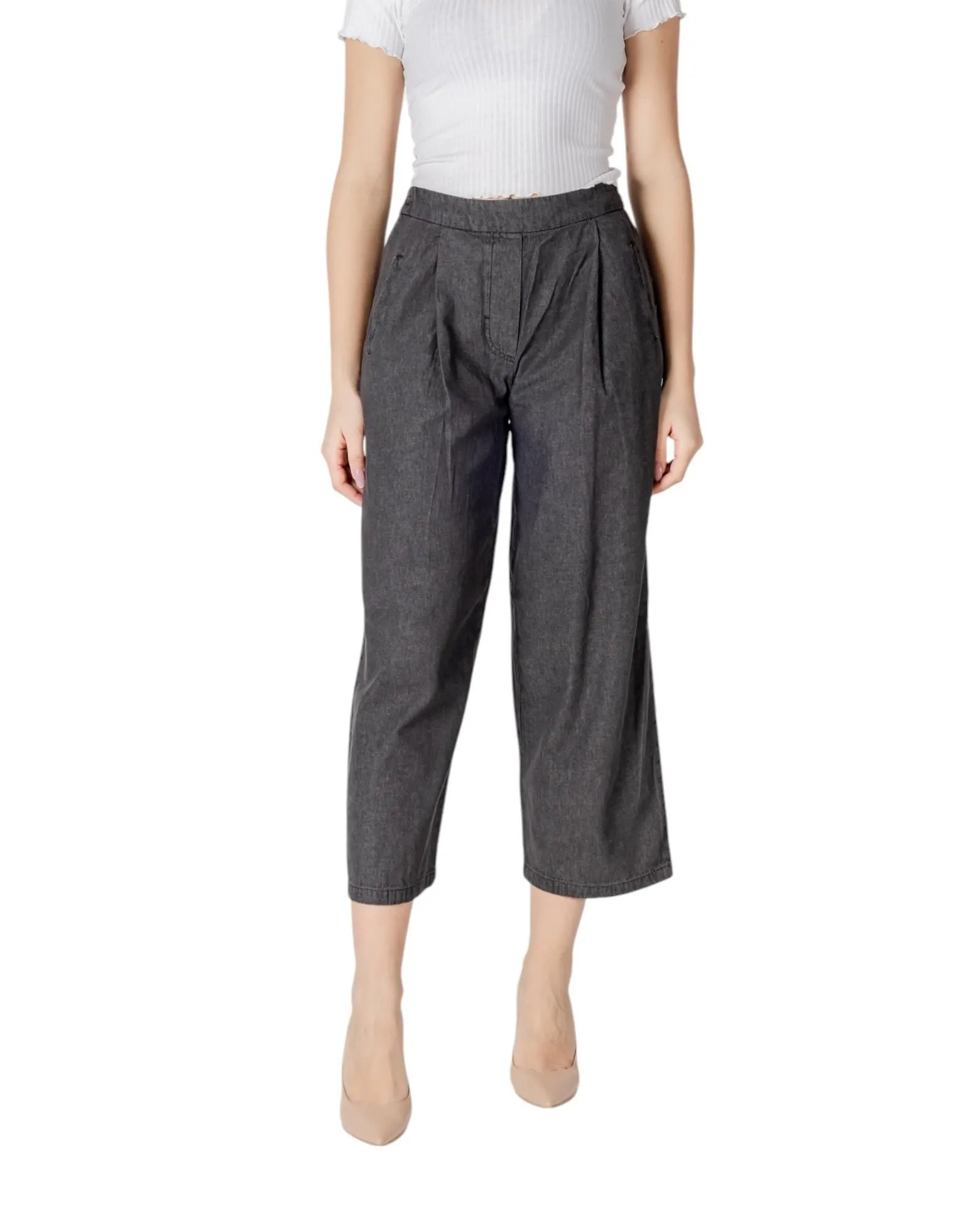 Culottes Pants Wide Leg Wo - Black Trousers