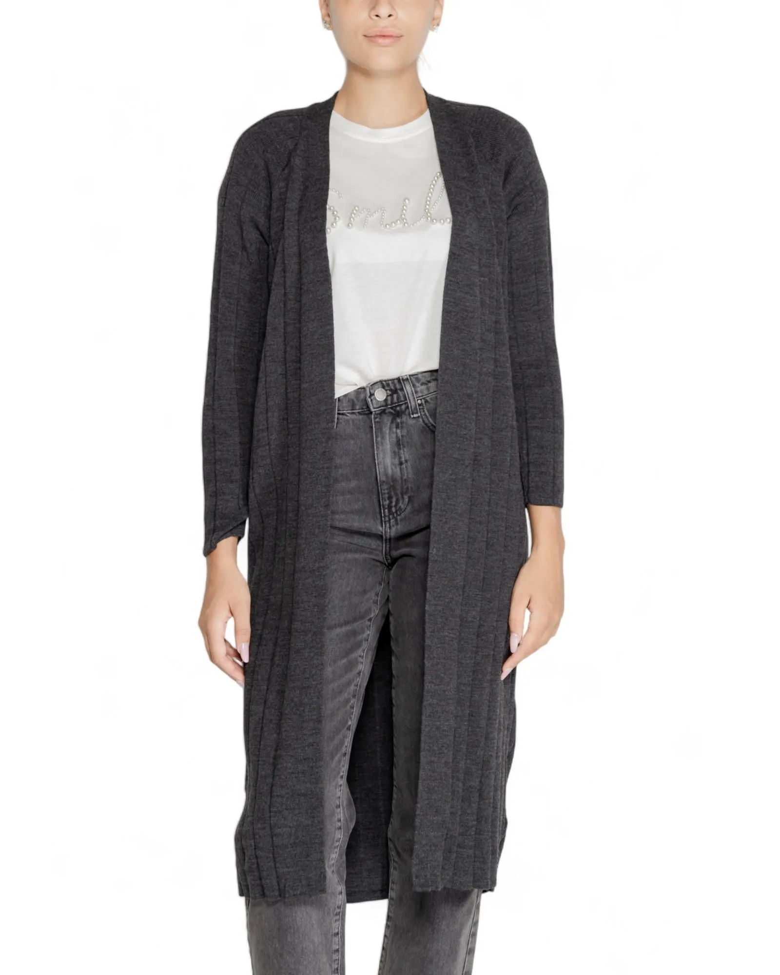 Longline Ribbed Knit Cardigan Longline Knit Cardigan Ribbed