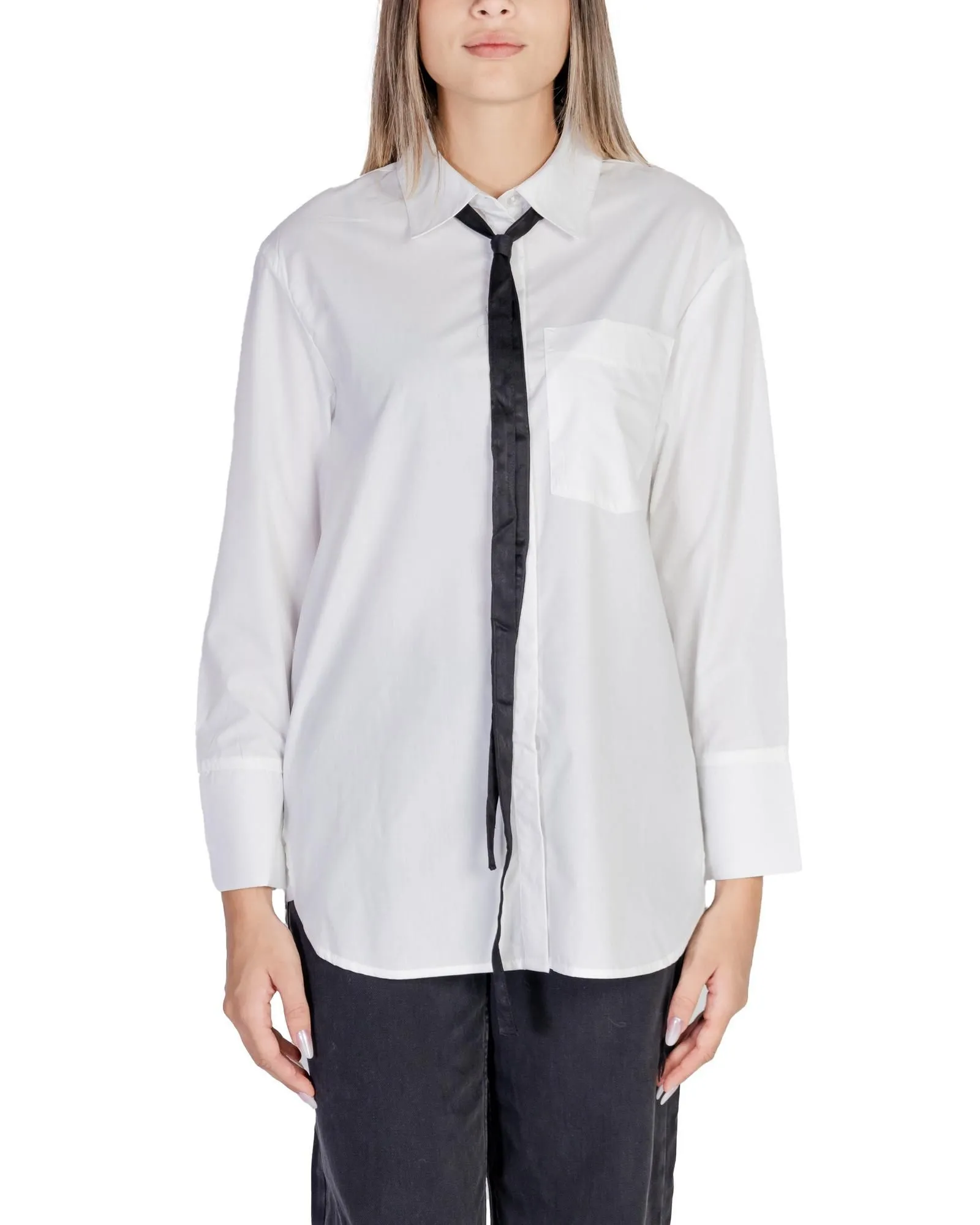 Long Sleeve Collared Shirt- White