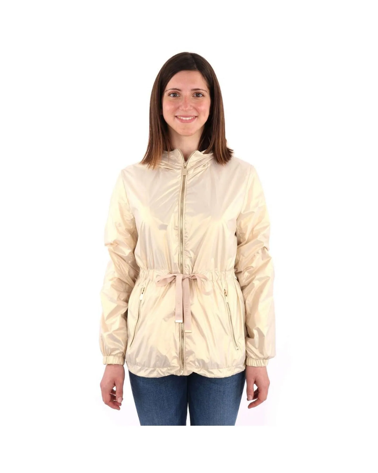 Metallic ZipUp Jacket YE14616- Beige Jackets