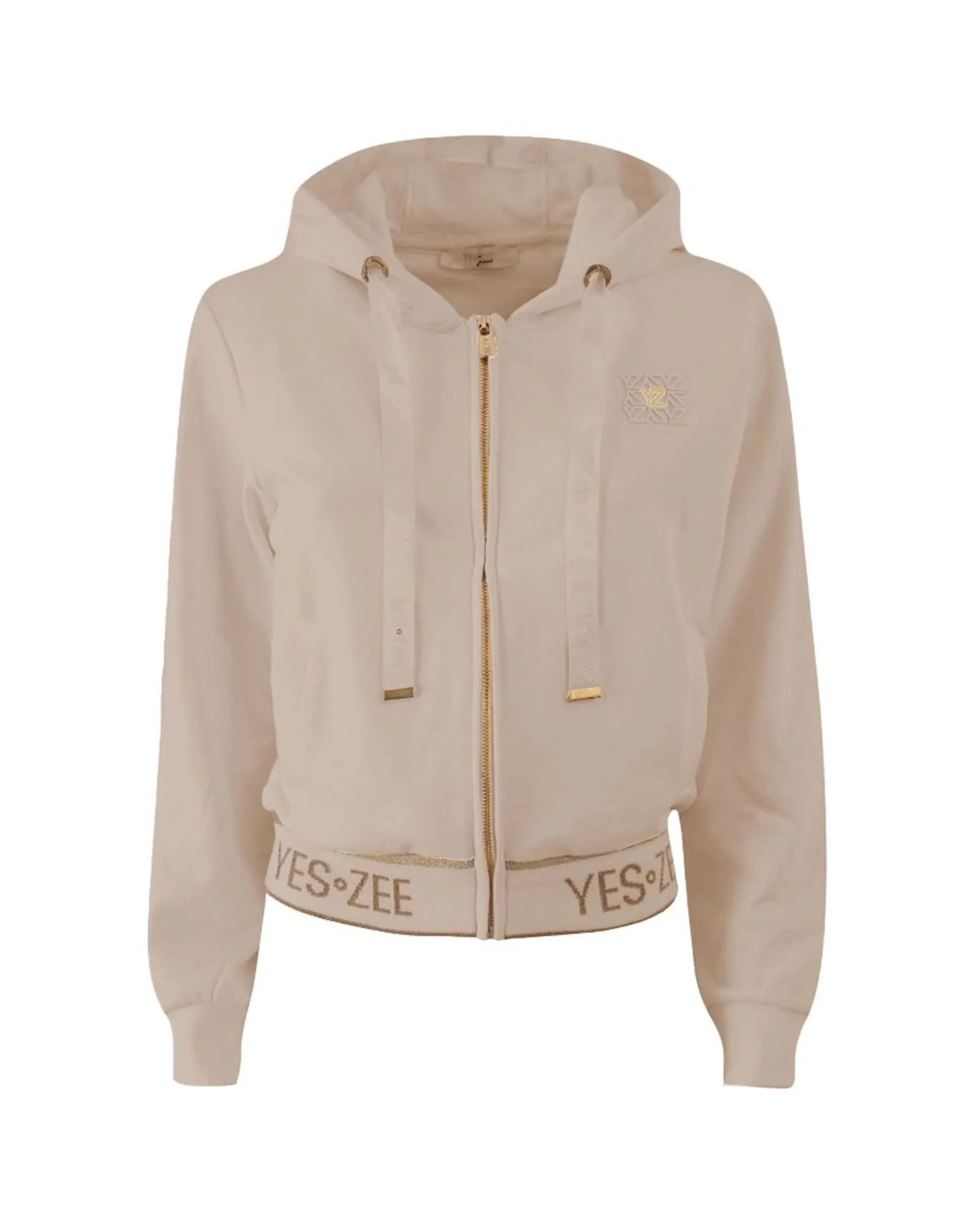 ZipUp Hoodie Knitwear Style- Beige Sweaters