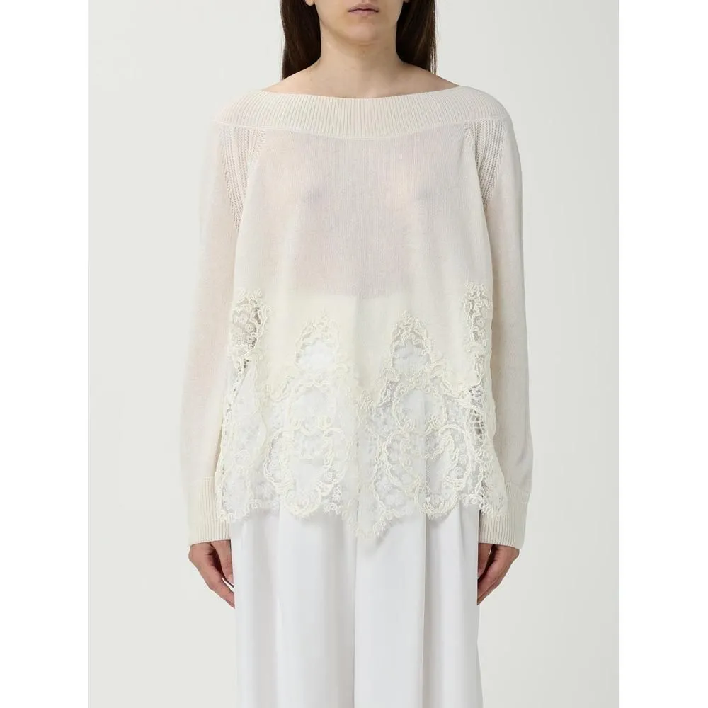 Elegant Lace Detail Knitwear Top Stylish and Comfortable-