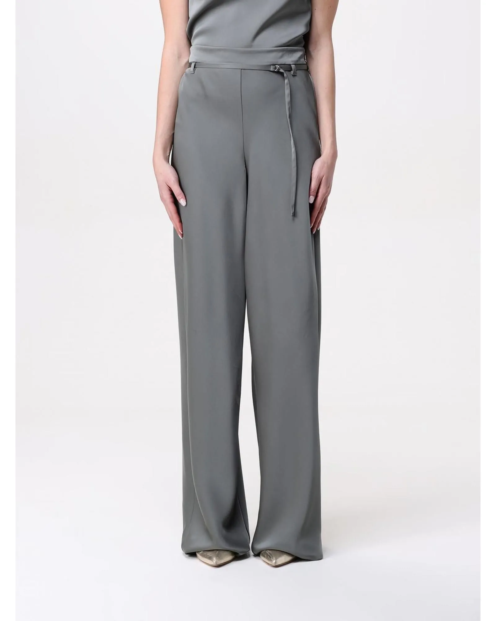 Wide Leg Pants Elegant Style Wo - Silver