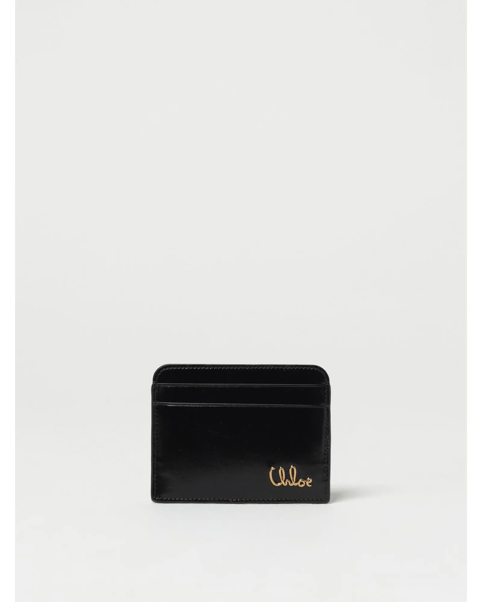 Leather Card Holder Wo - Black Wallets