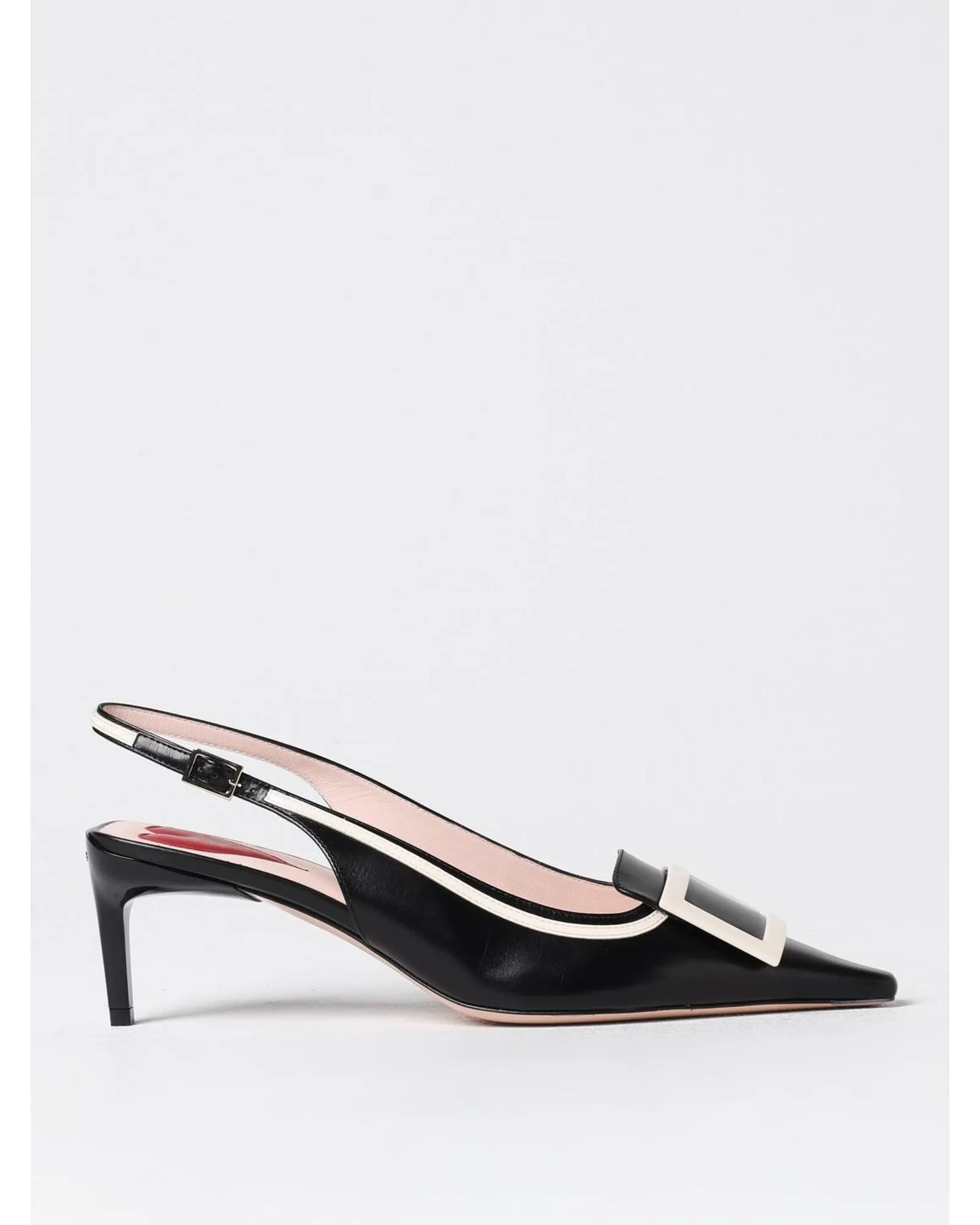 Viv Run Slingback Pumps Leather- Black High Heel Shoes