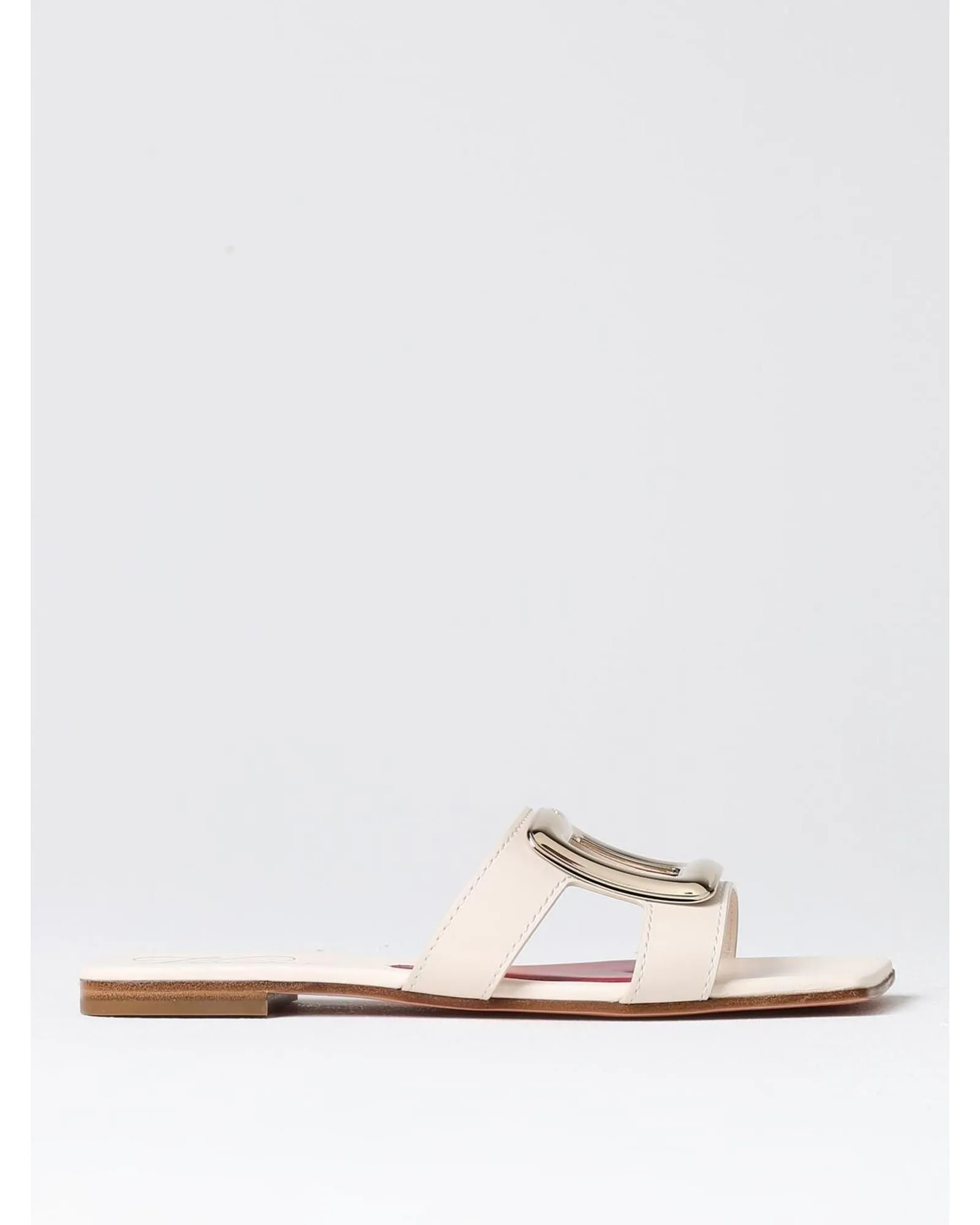 Viv Run BuckleDetailed Slides- Black Flat Sandals