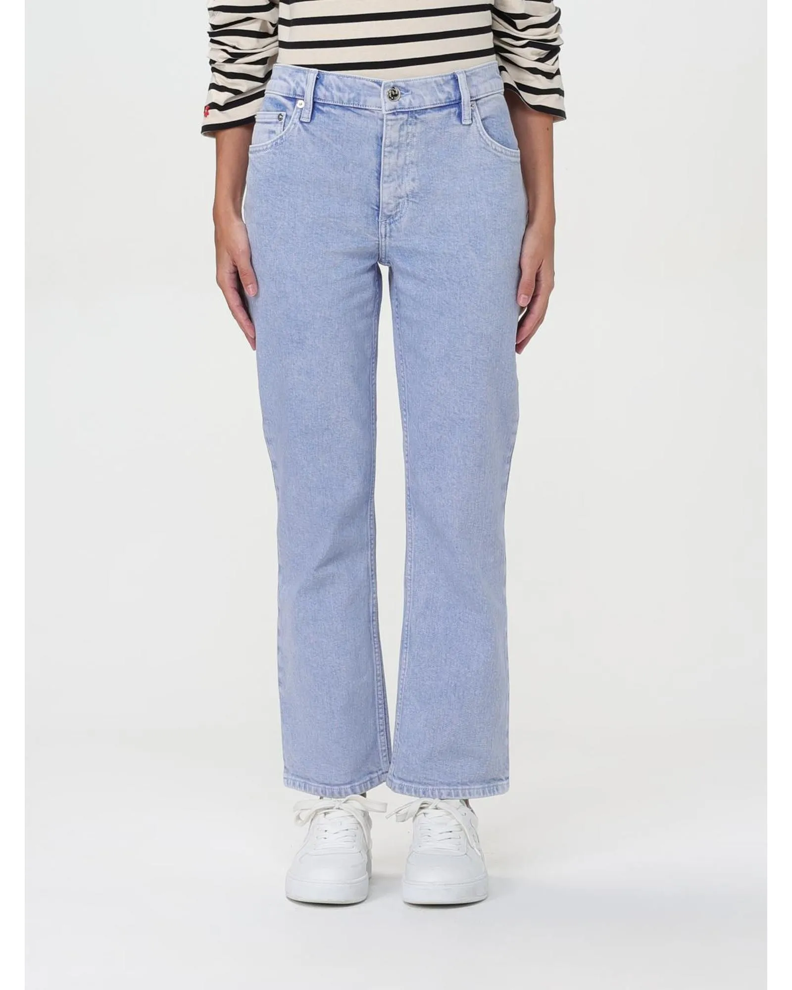 Straight Leg Light Wash Jeans Wo - Ice